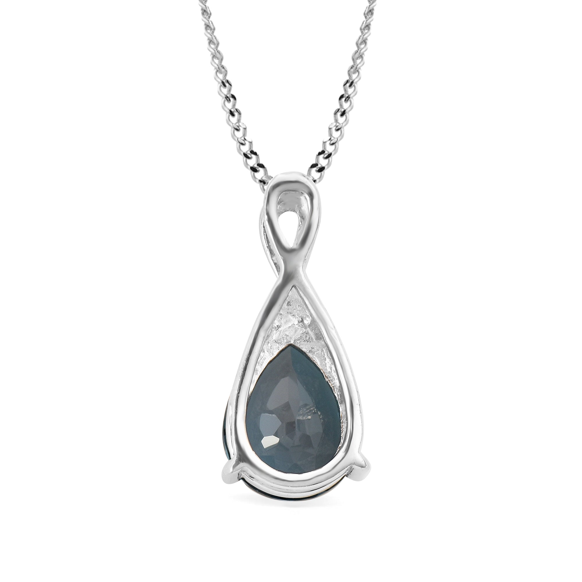 London Blue Topaz Pear Pendant with Prong Setting