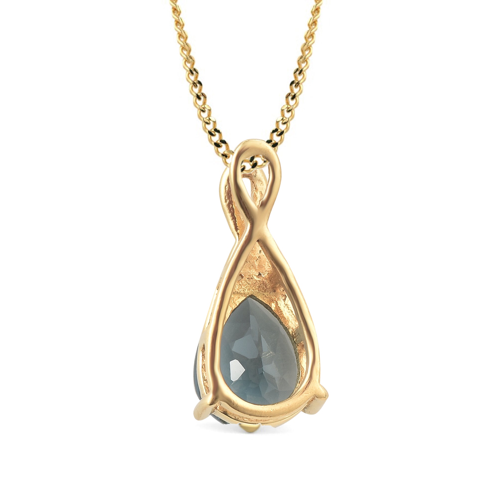 London Blue Topaz Pear Pendant with Prong Setting