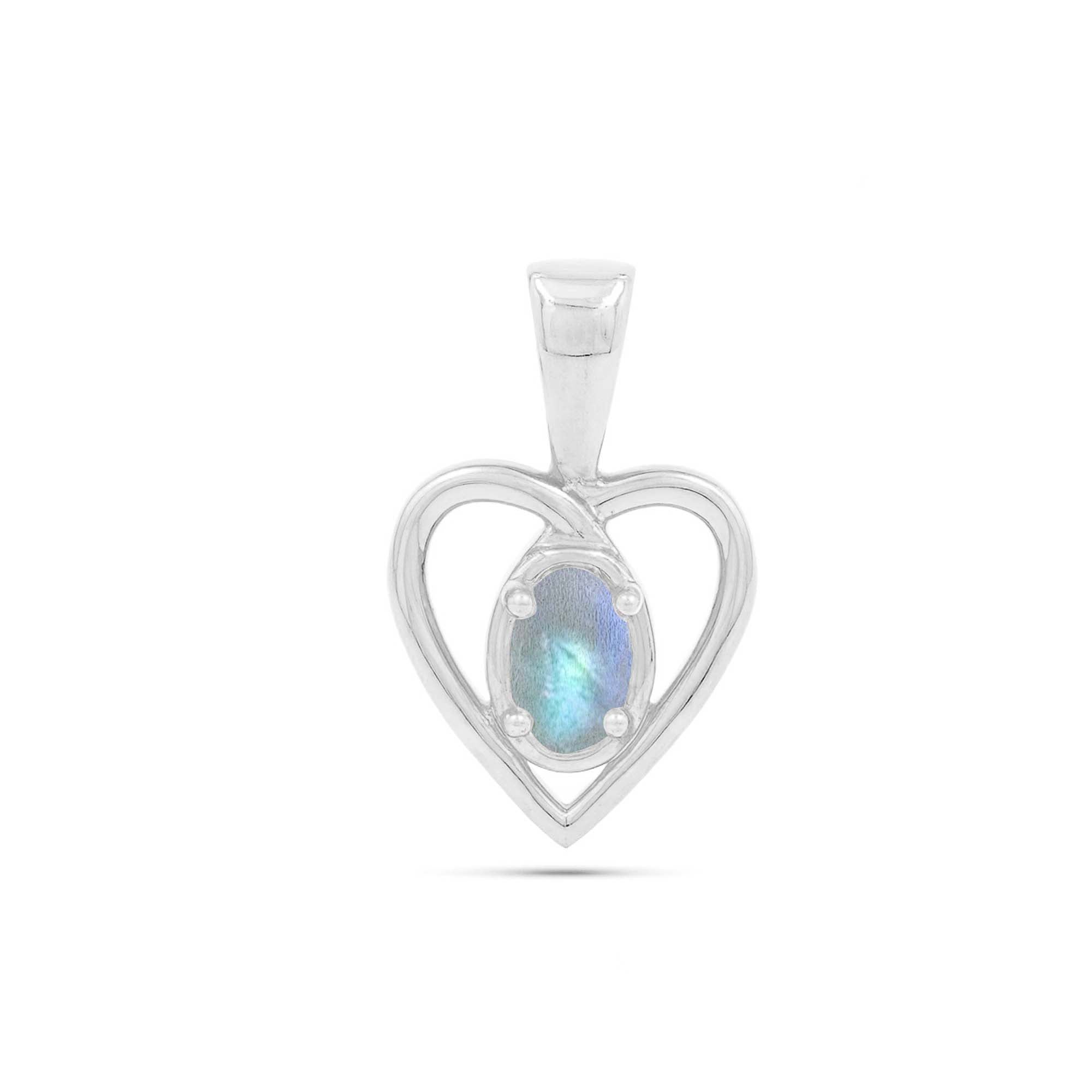 Labradorite Oval Pendant with Prong Setting