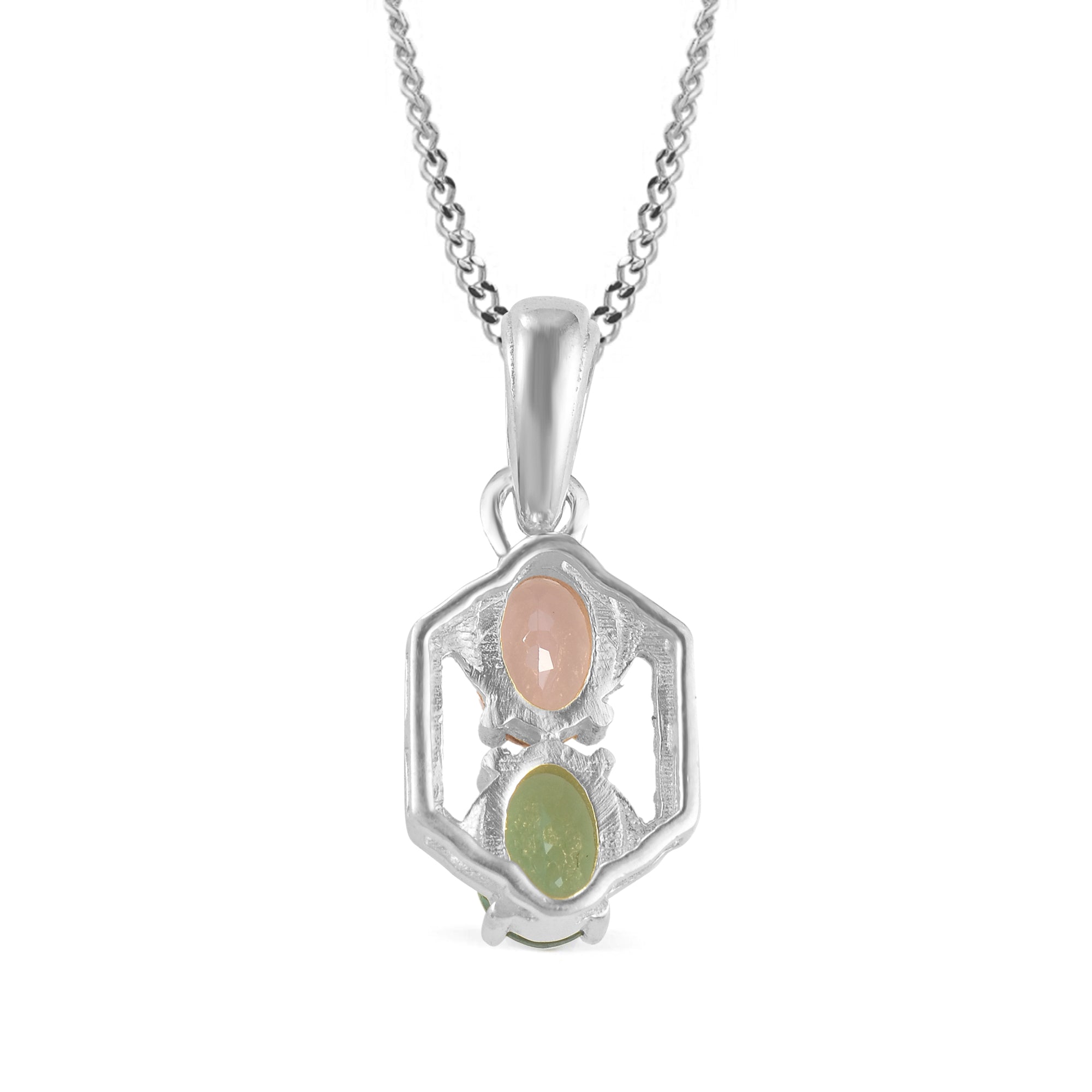 Multi Tourmaline Oval Pendant with Prong Setting
