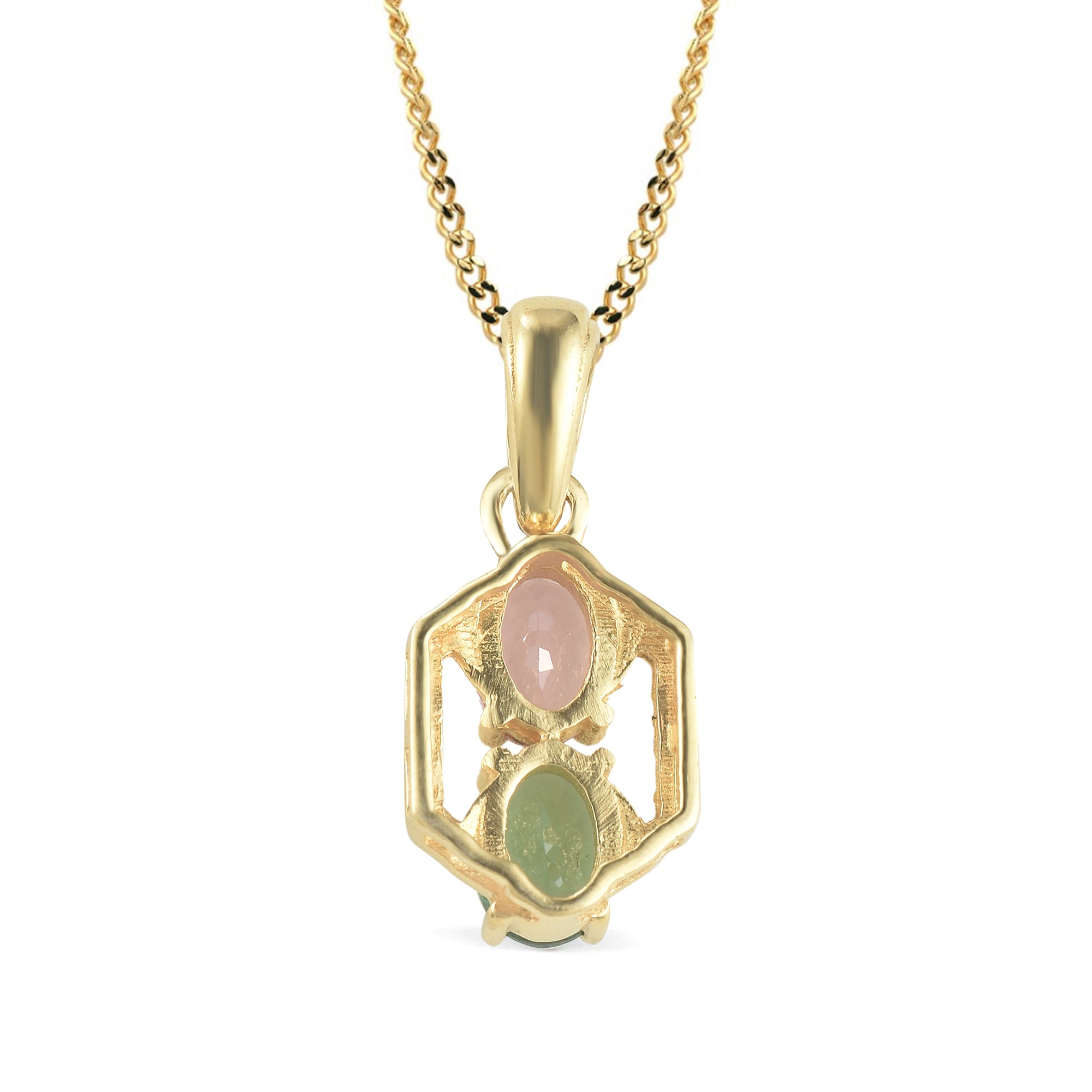 Multi Tourmaline Oval Pendant with Prong Setting