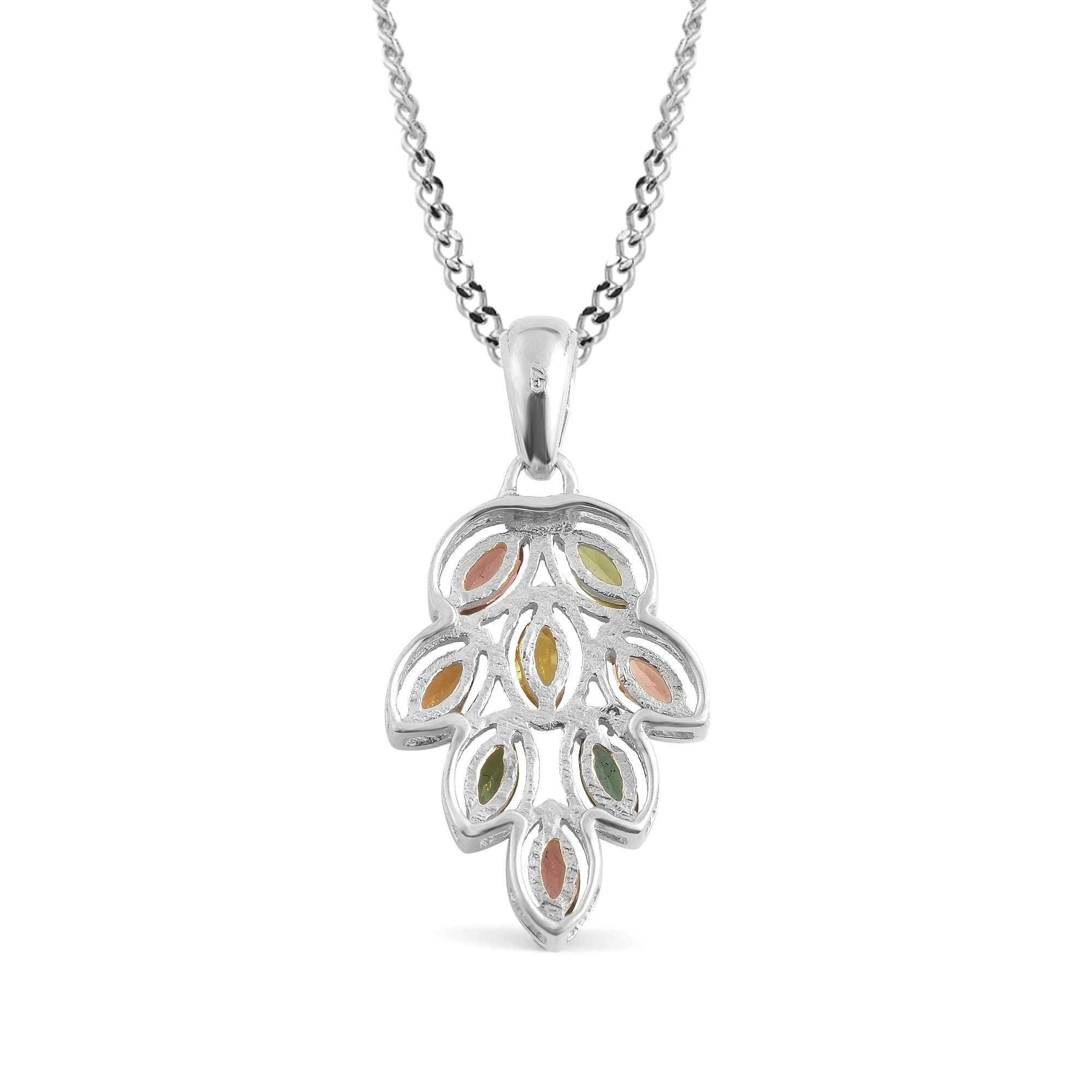 Multi Tourmaline Marquise Pendant with Prong Setting