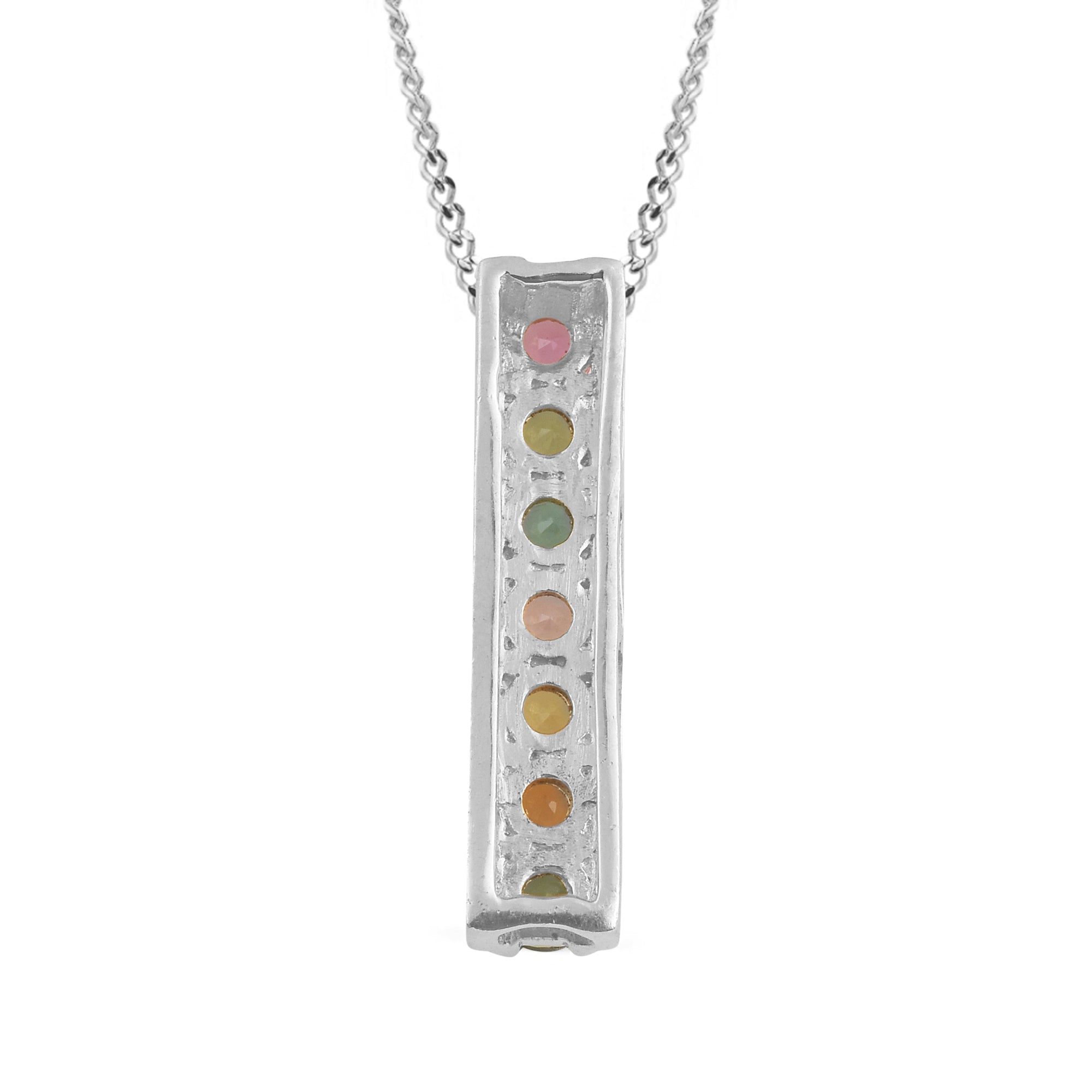 Multi Tourmaline Round Pendant with Prong Setting