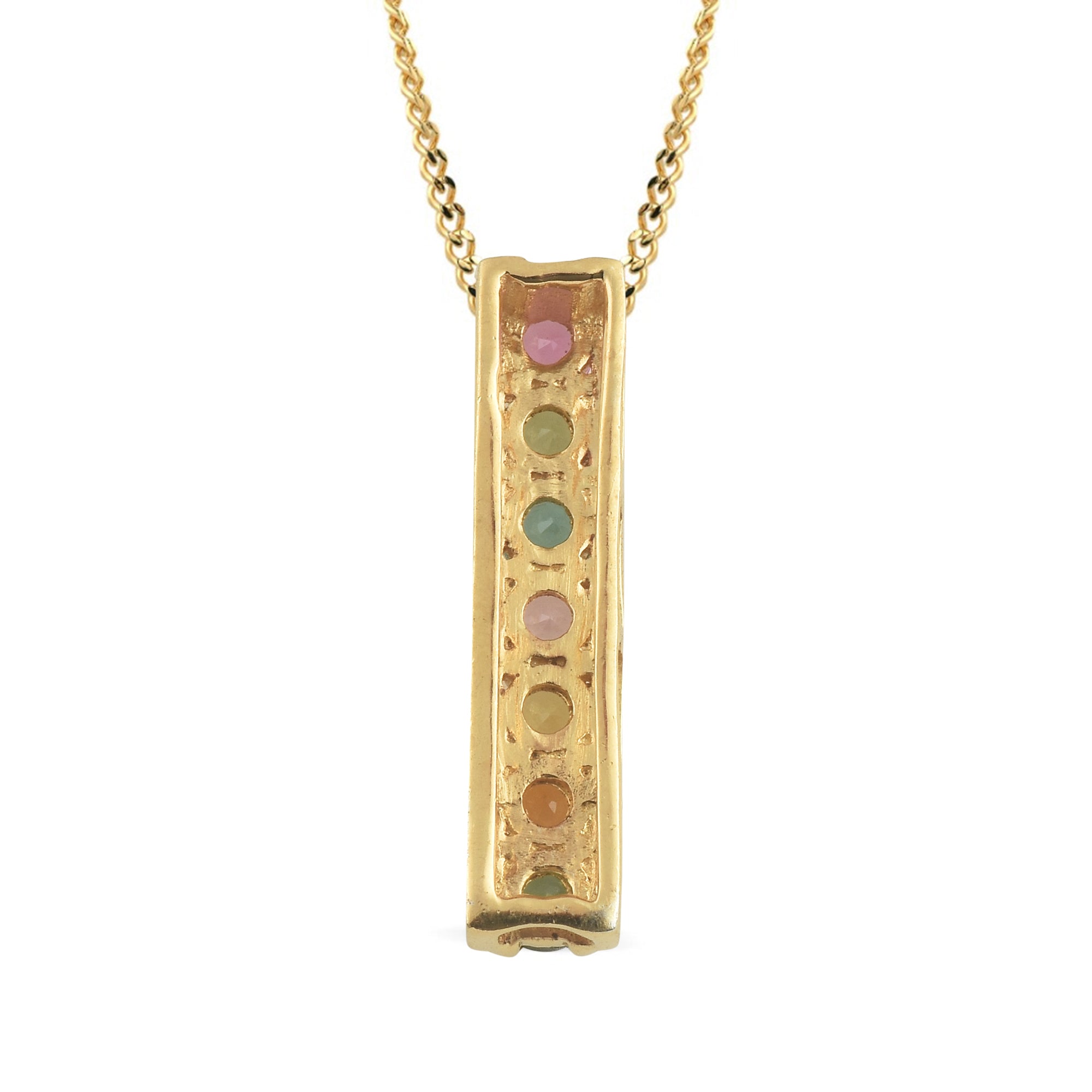 Multi Tourmaline Round Pendant with Prong Setting