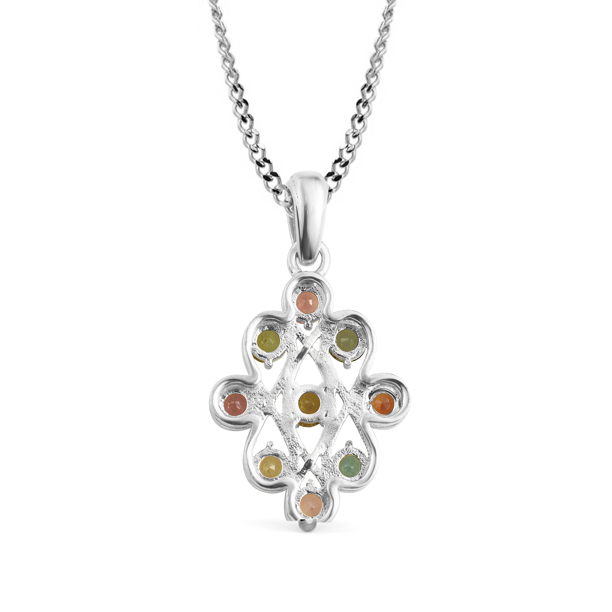 Multi Tourmaline Round Pendant with Prong Setting