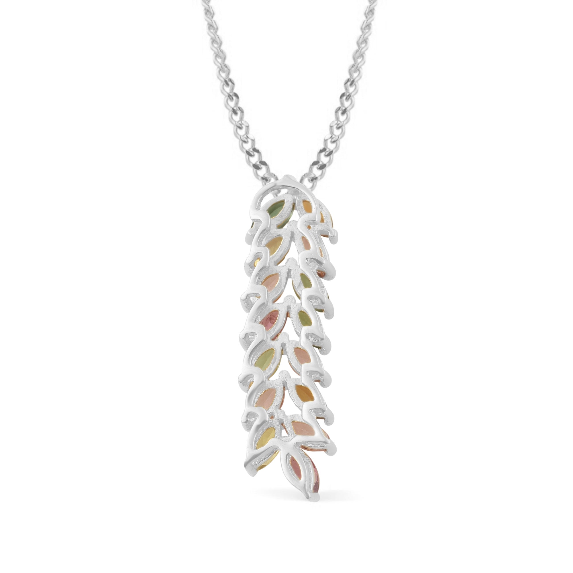 Multi Tourmaline Marquise Pendant with Prong Setting