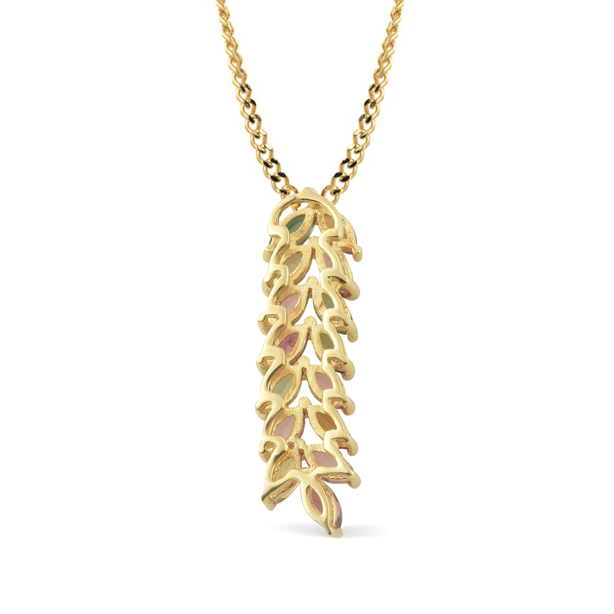 Multi Tourmaline Marquise Pendant with Prong Setting