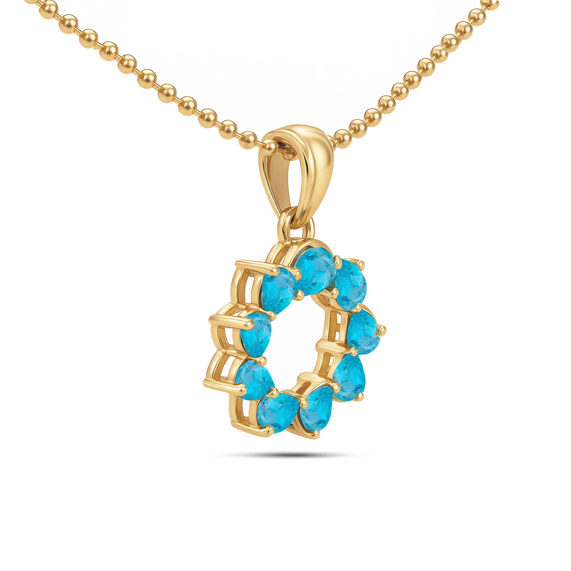 Neon Apatite Pear Pendant with Prong Setting