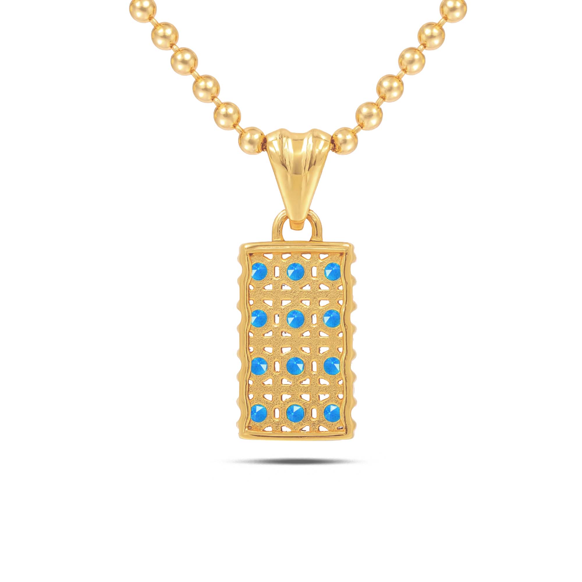 Neon Apatite Round Pendant with Prong Setting