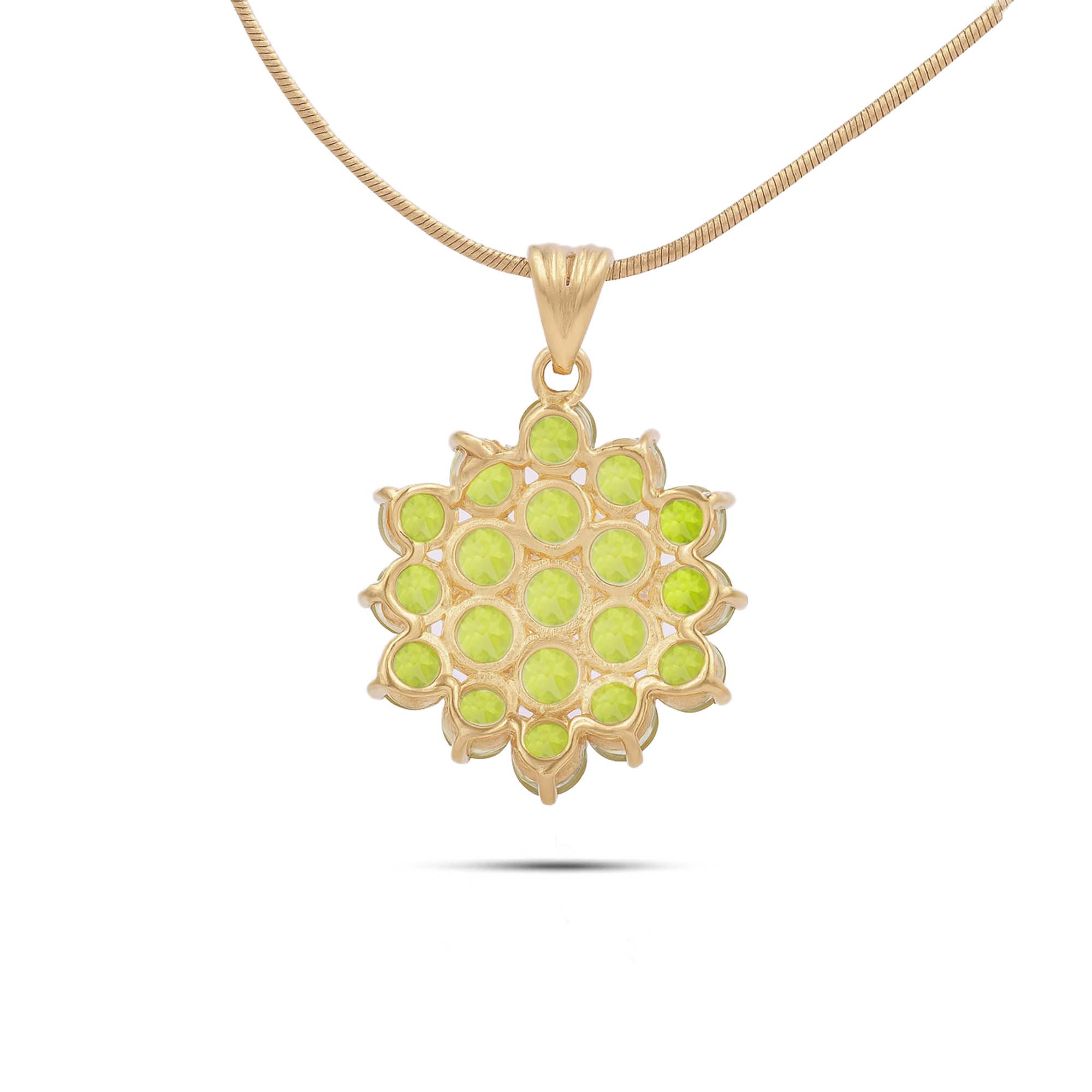 Peridot Round Pendant with Prong Setting