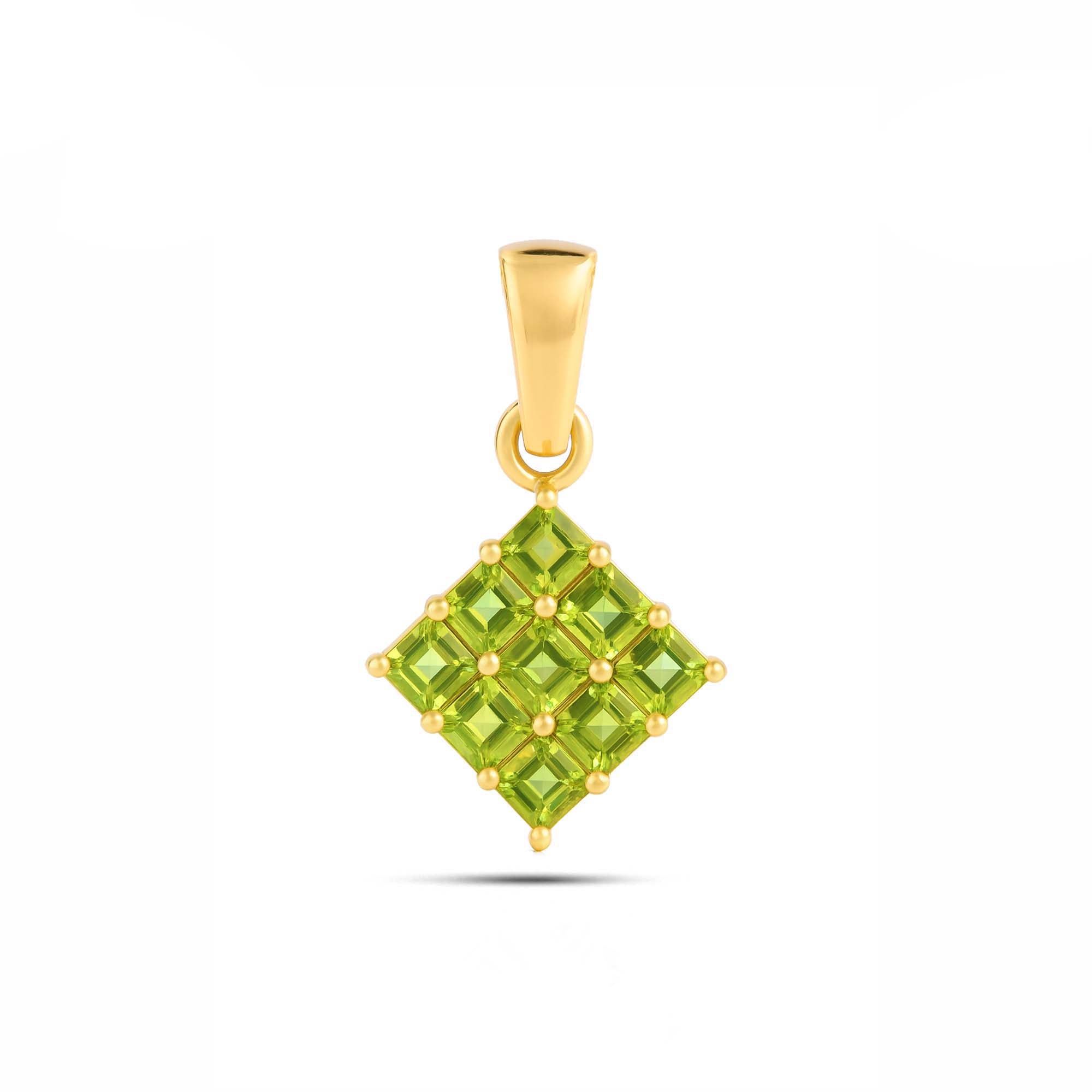 Peridot Square Pendant with Prong Setting