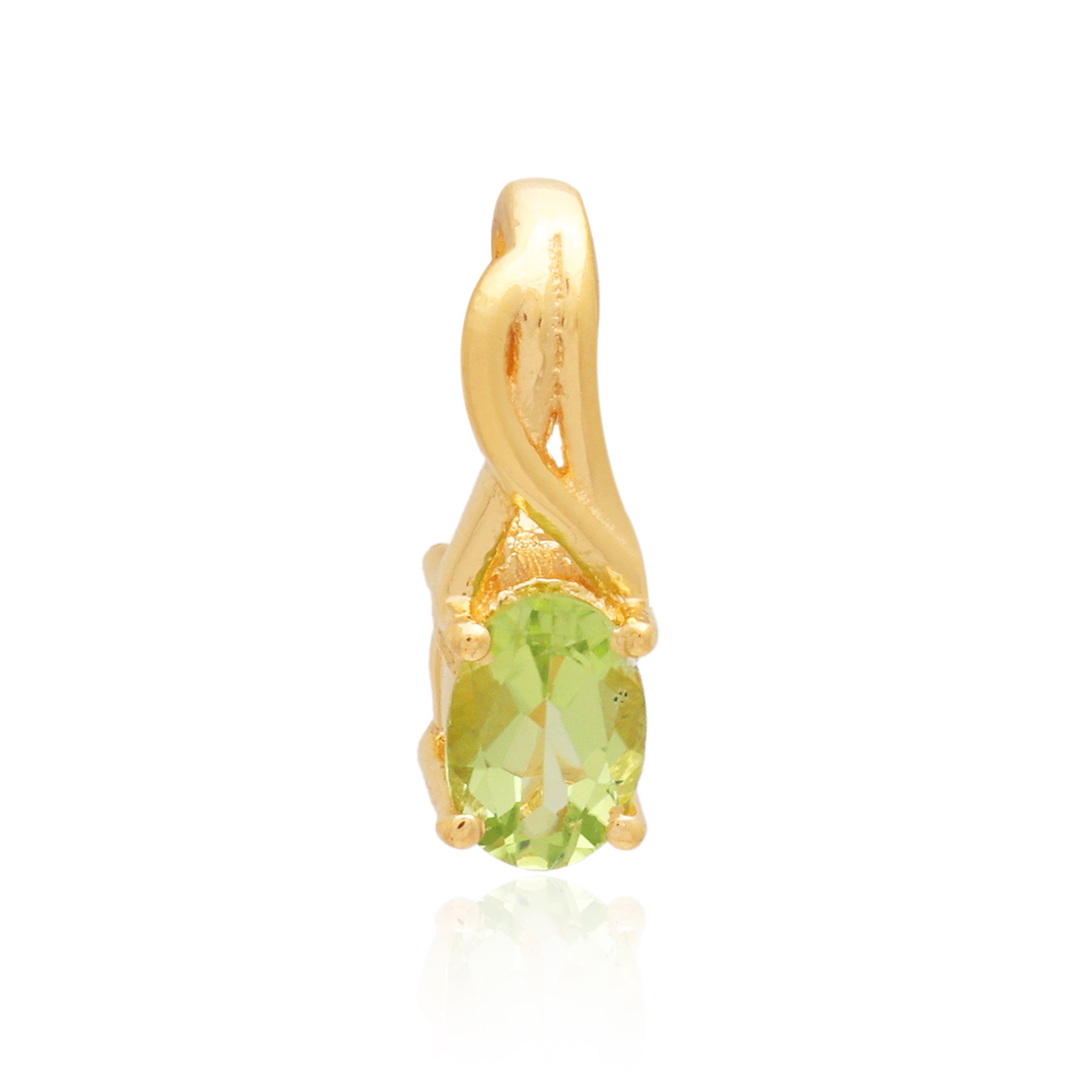 Peridot Oval Pendant with Prong Setting