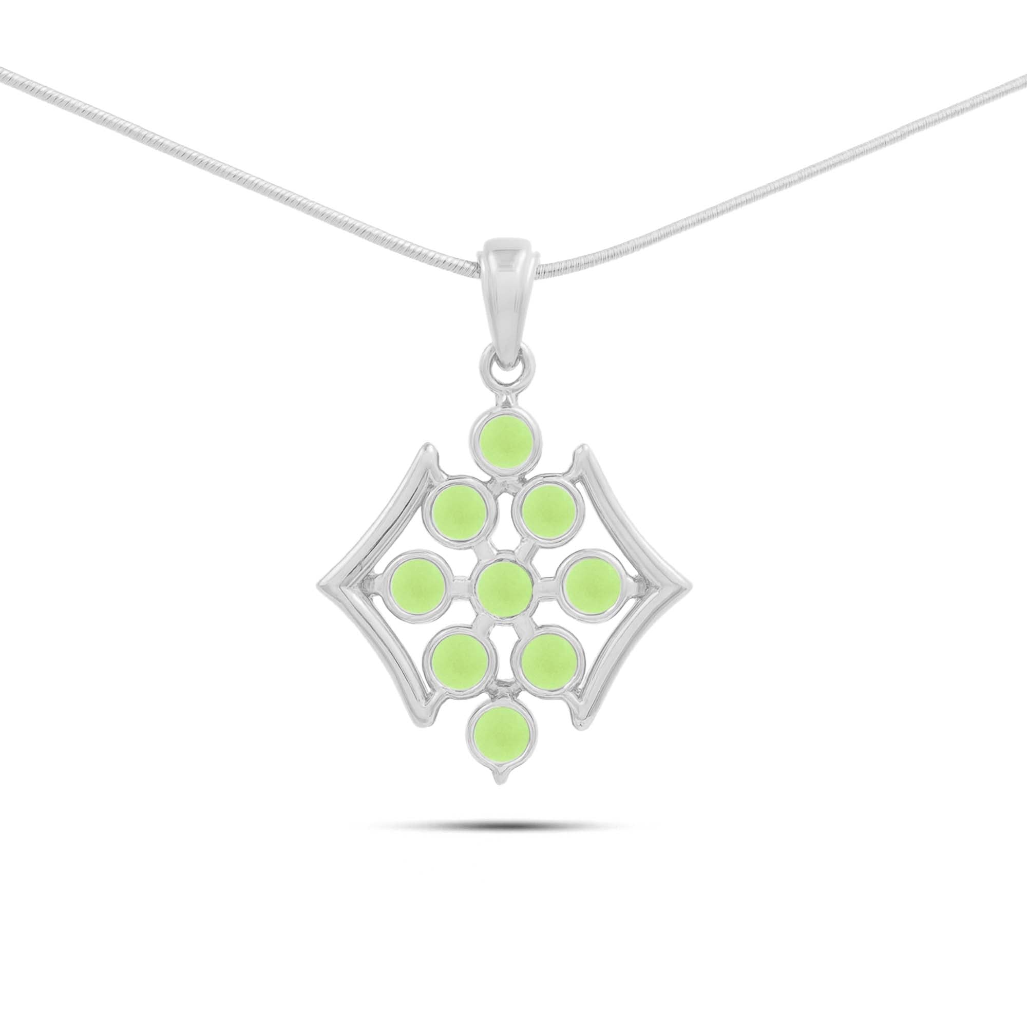 Peridot Round Pendant with Prong Setting