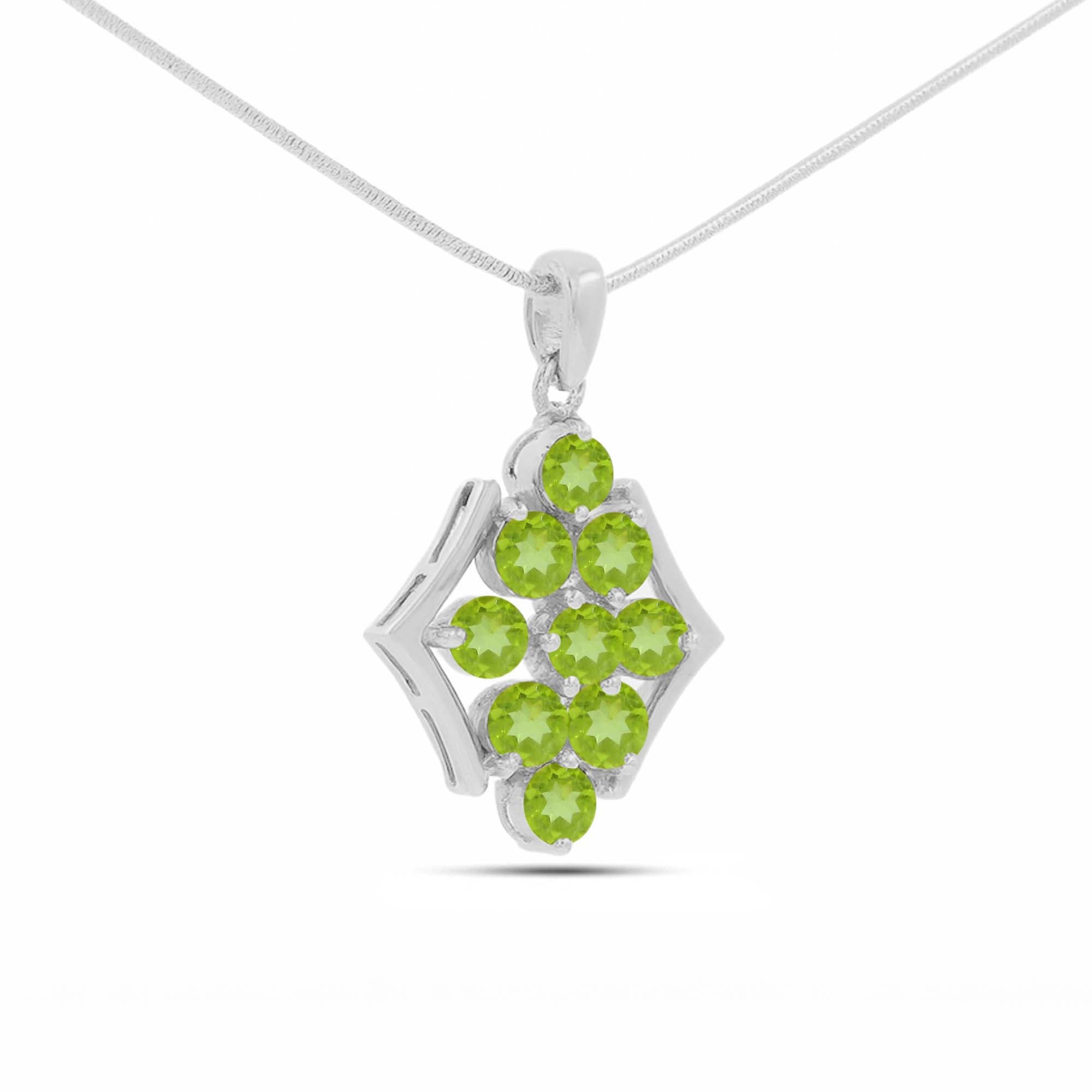 Peridot Round Pendant with Prong Setting