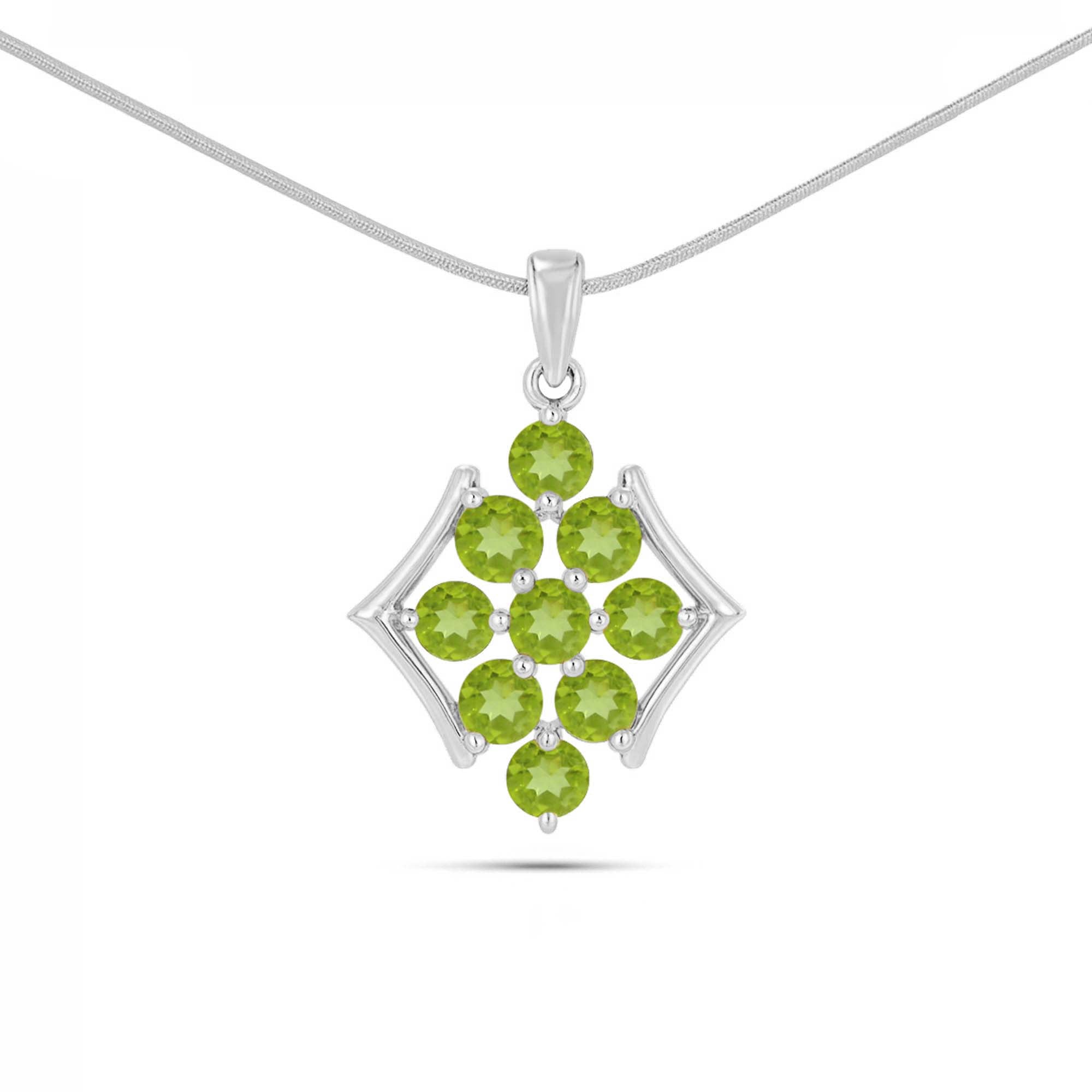 Peridot Round Pendant with Prong Setting