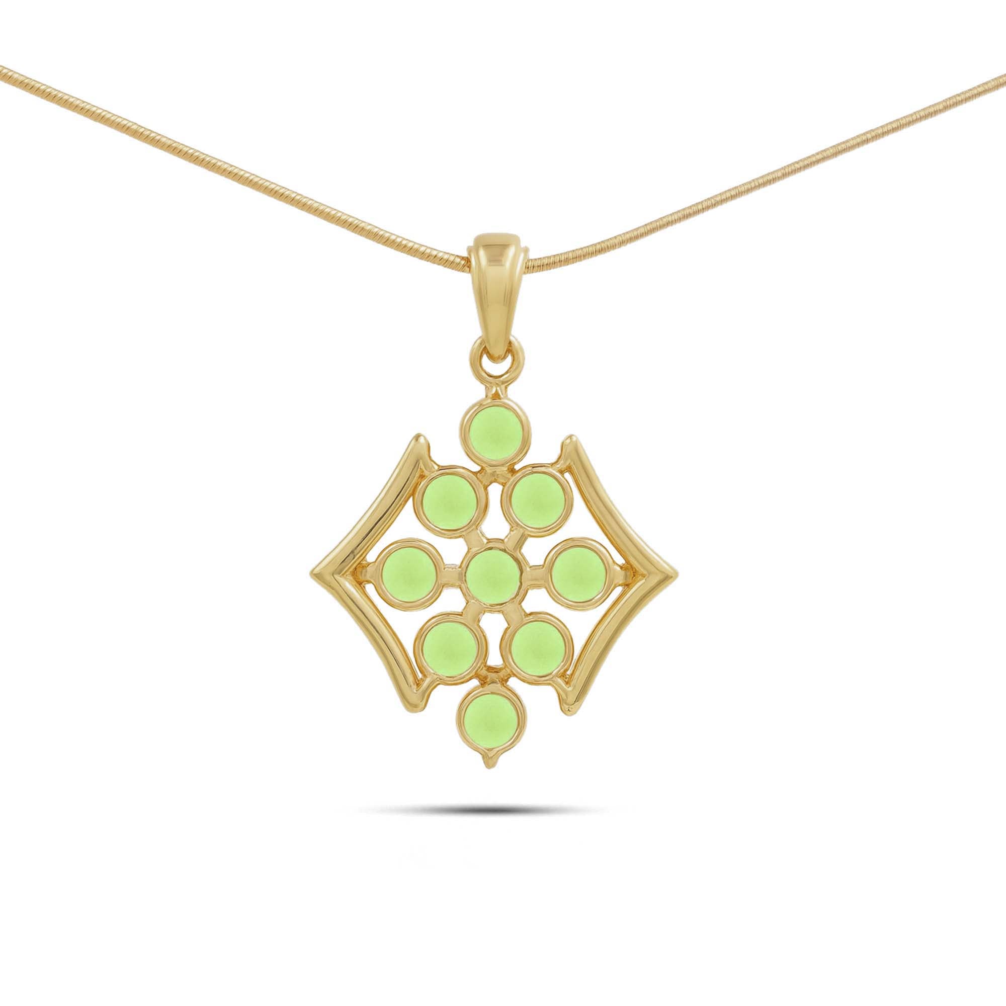 Peridot Round Pendant with Prong Setting