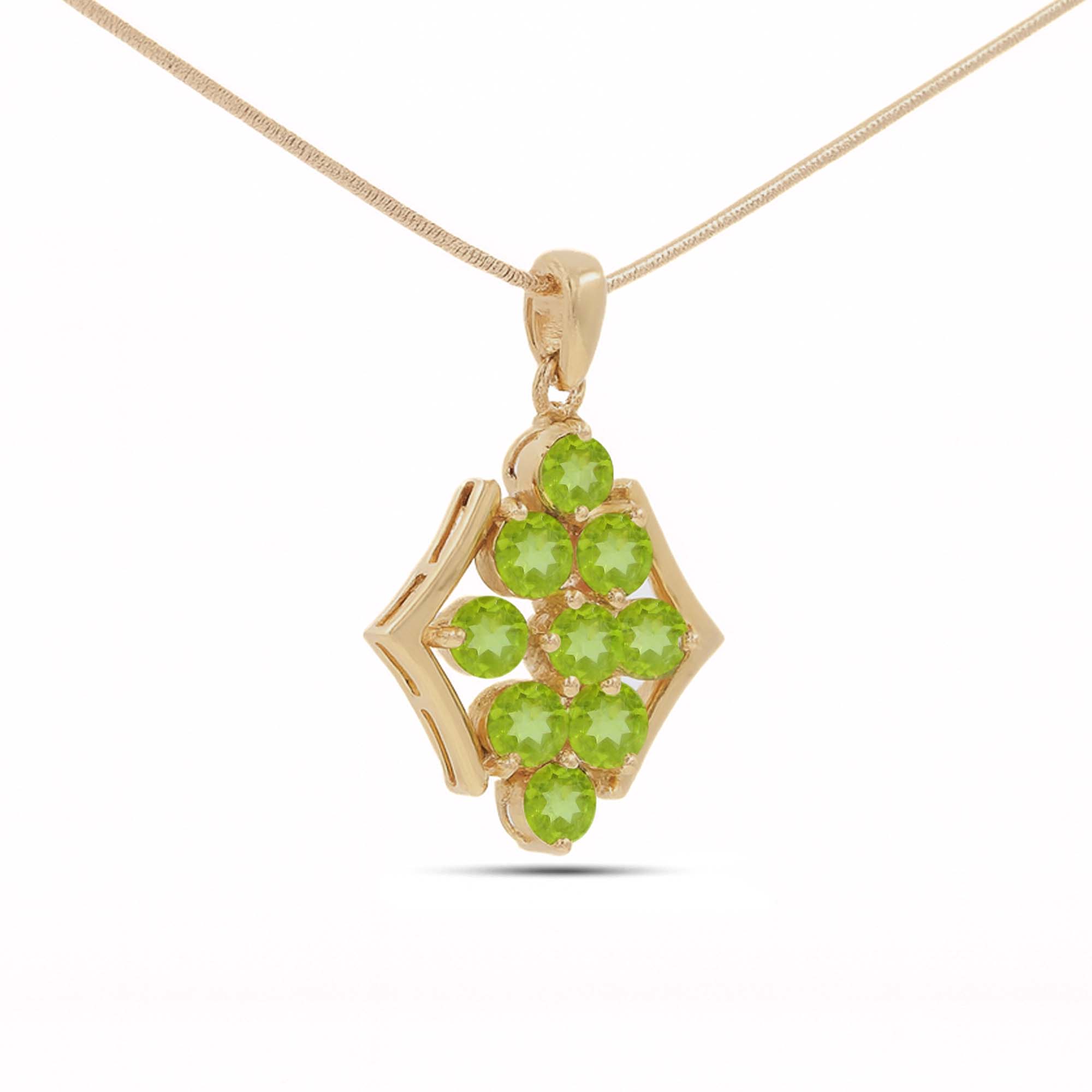 Peridot Round Pendant with Prong Setting