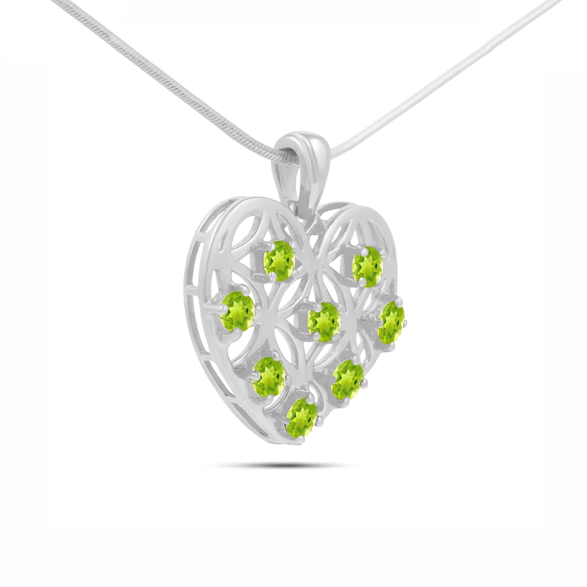 Peridot Round Pendant with Prong Setting