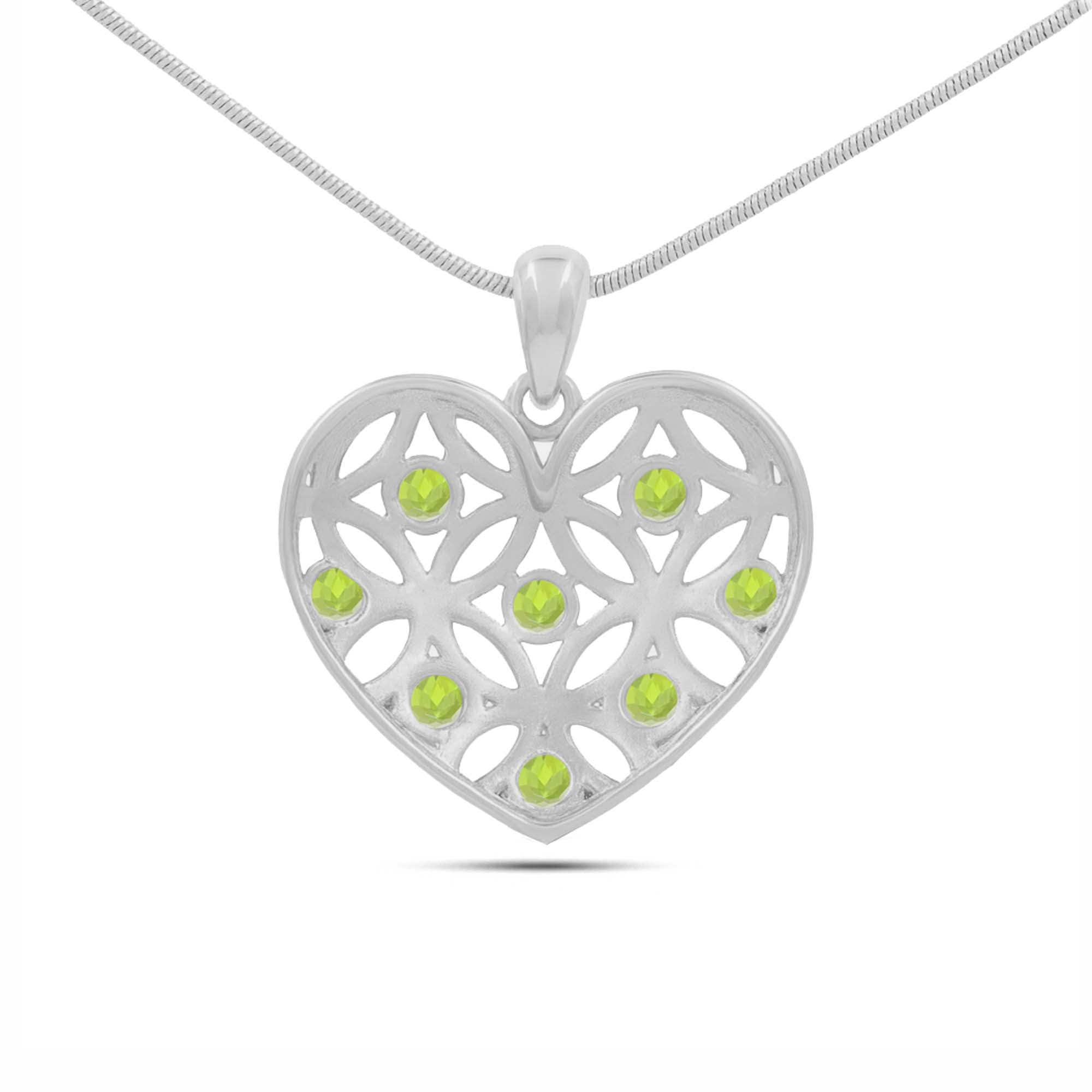 Peridot Round Pendant with Prong Setting