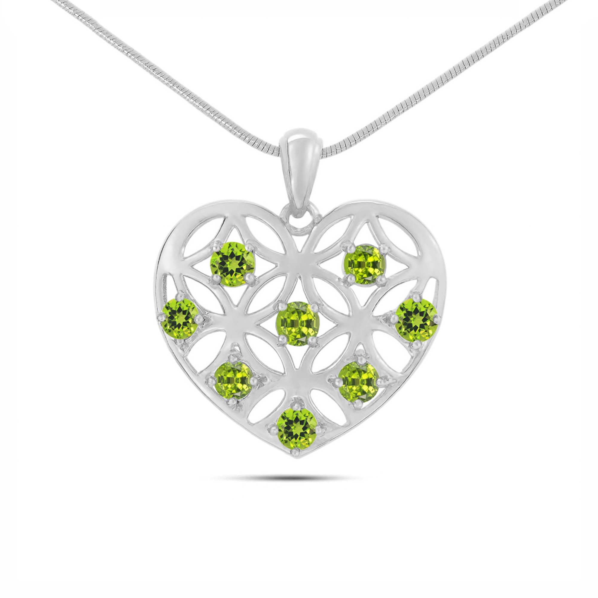 Peridot Round Pendant with Prong Setting