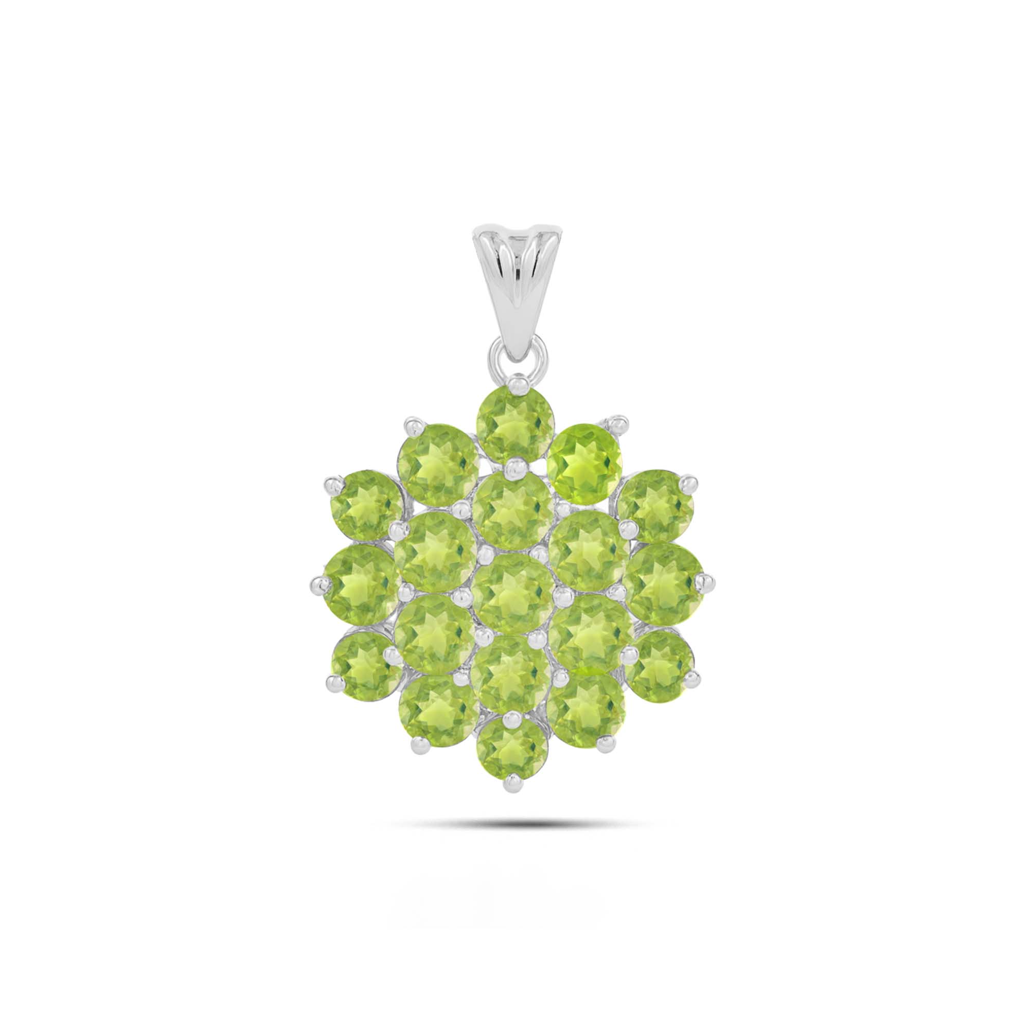 Peridot Round Pendant with Prong Setting