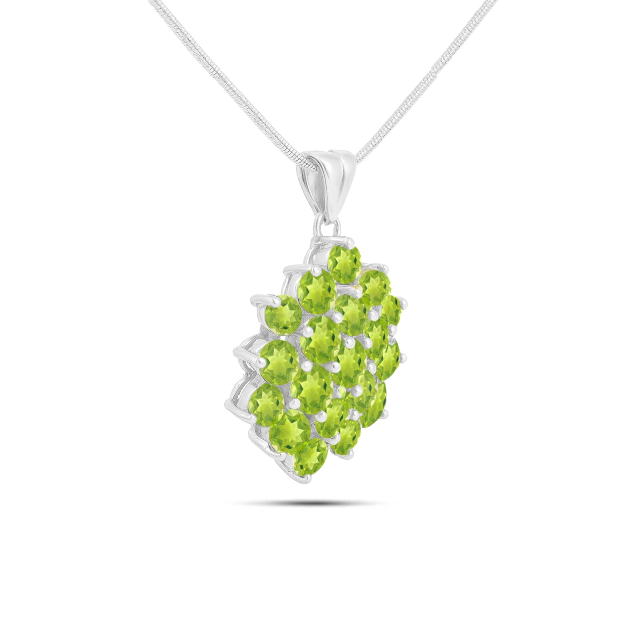 Peridot Round Pendant with Prong Setting