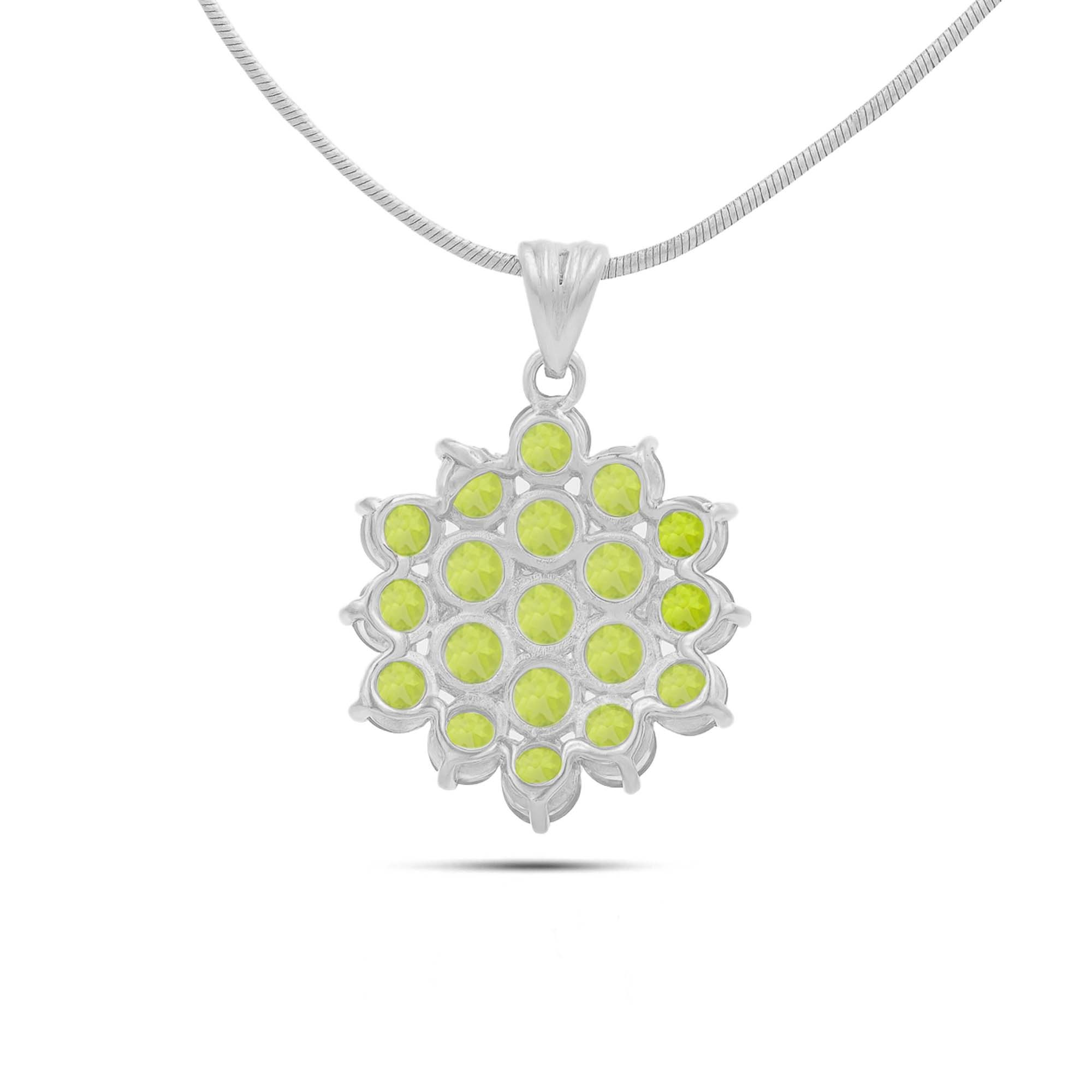 Peridot Round Pendant with Prong Setting