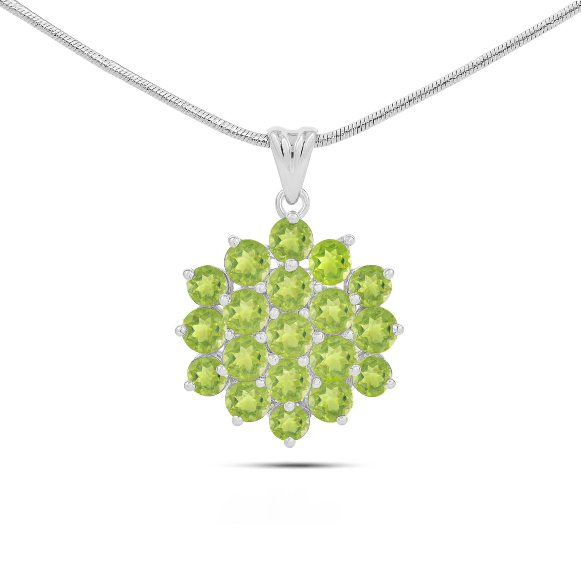 Peridot Round Pendant with Prong Setting