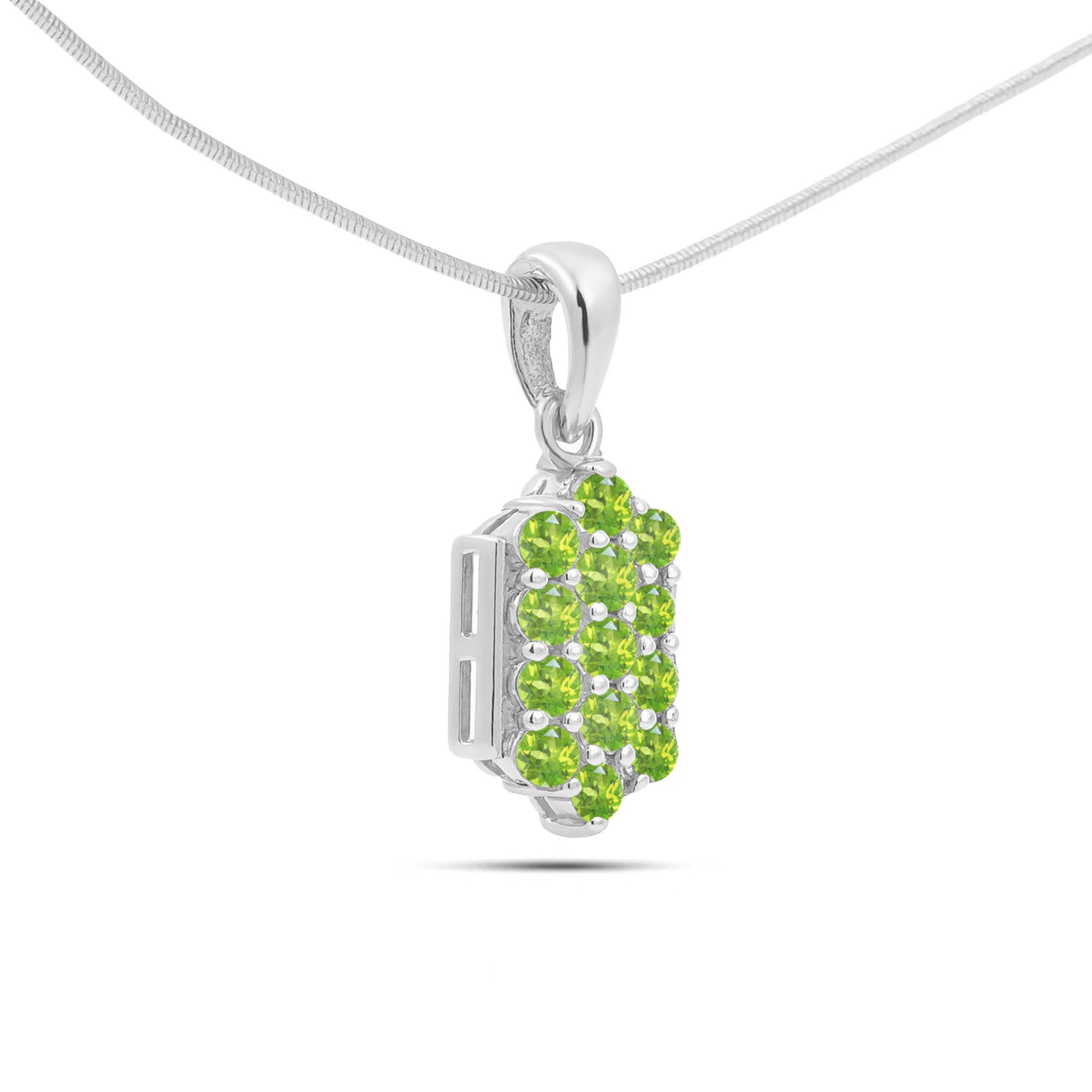 Peridot Round Pendant with Prong Setting