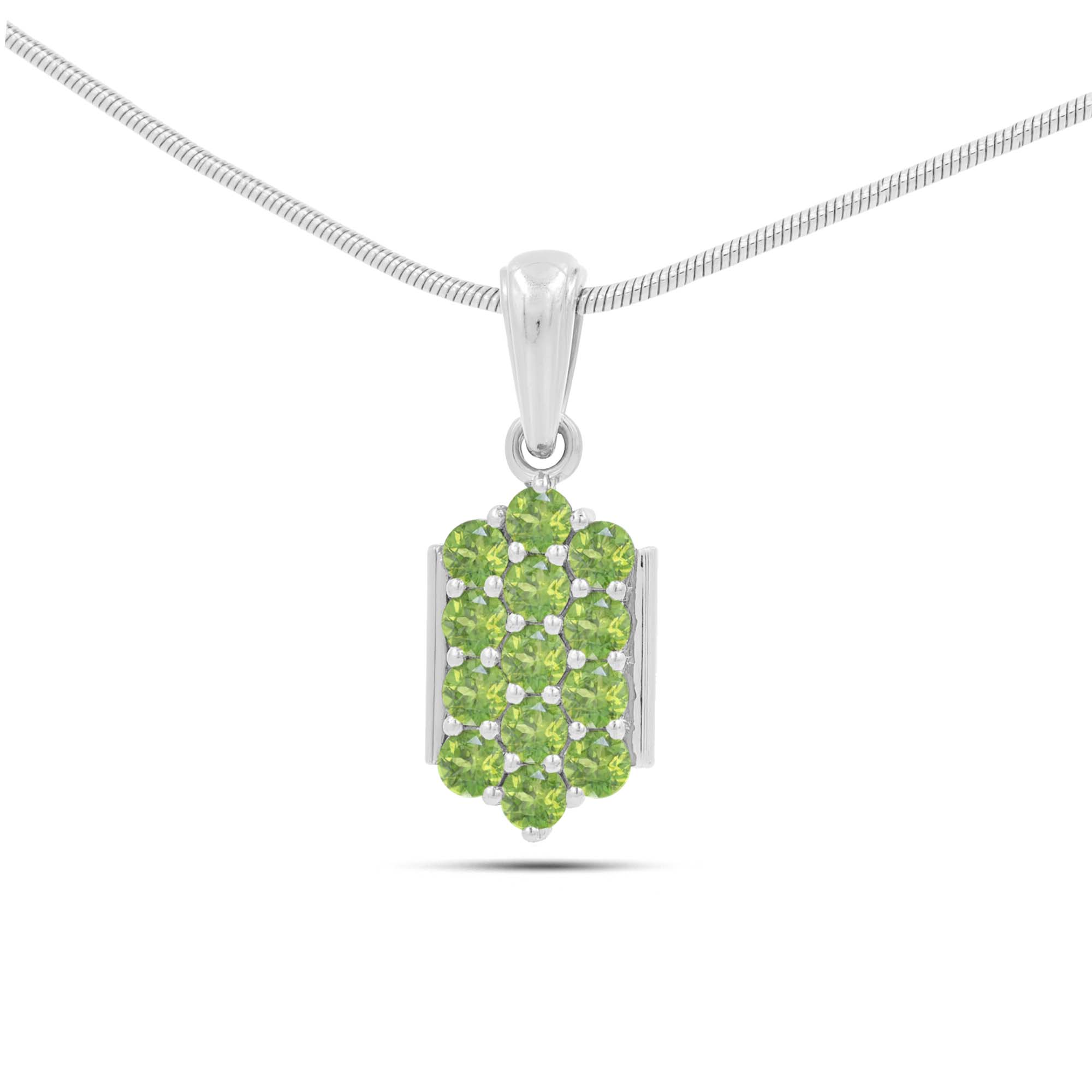 Peridot Round Pendant with Prong Setting