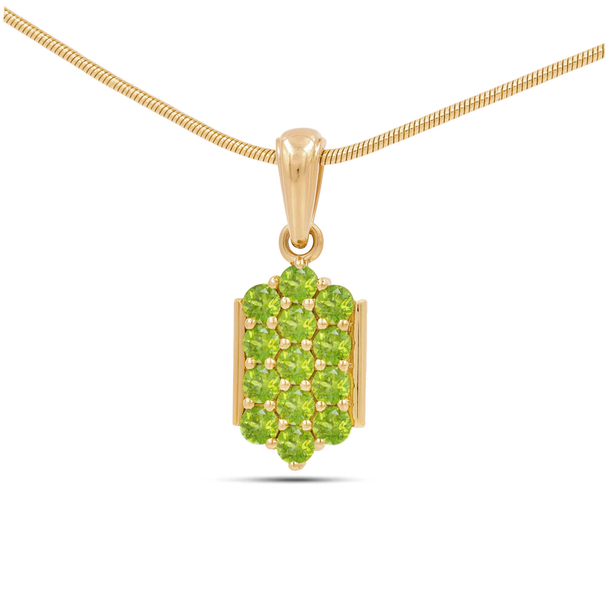 Peridot Round Pendant with Prong Setting