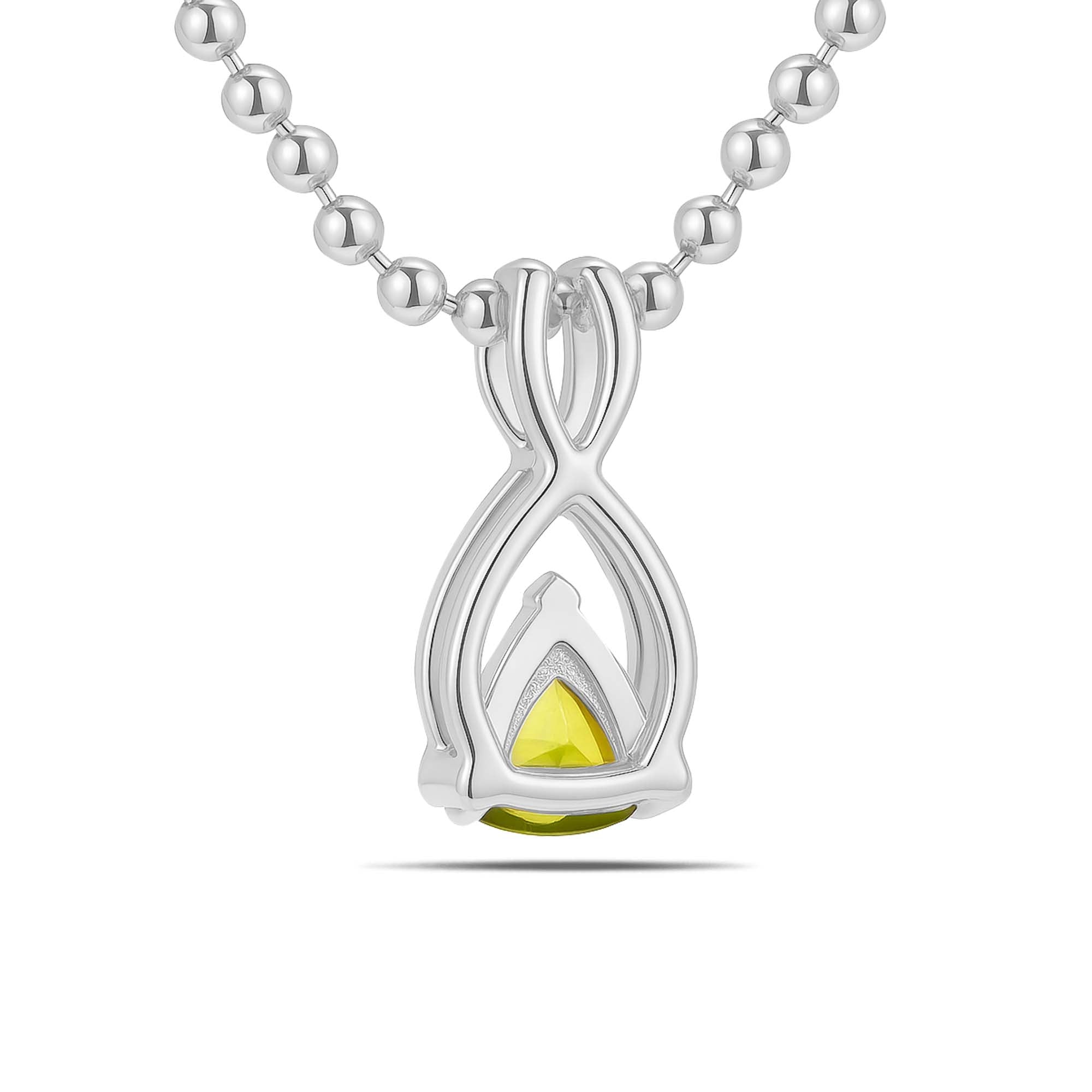 Peridot Trillion Pendant with Prong Setting