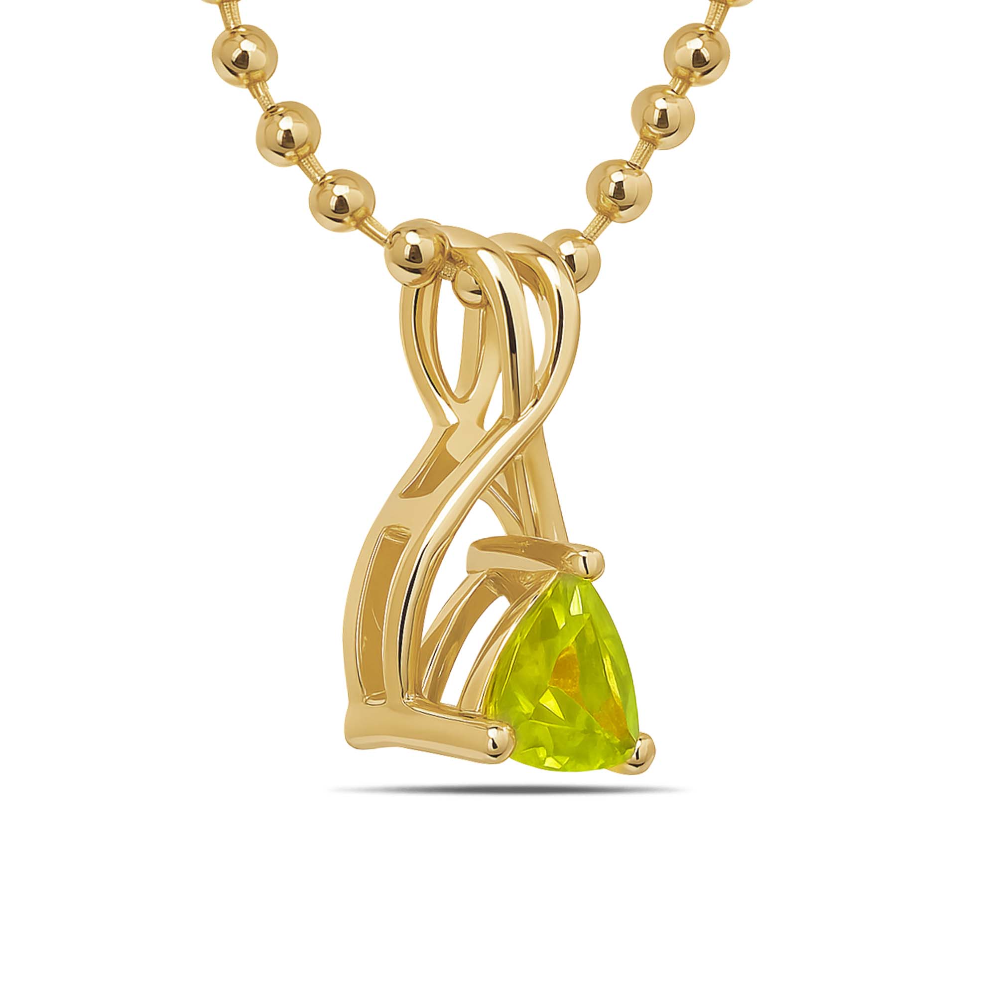 Peridot Trillion Pendant with Prong Setting