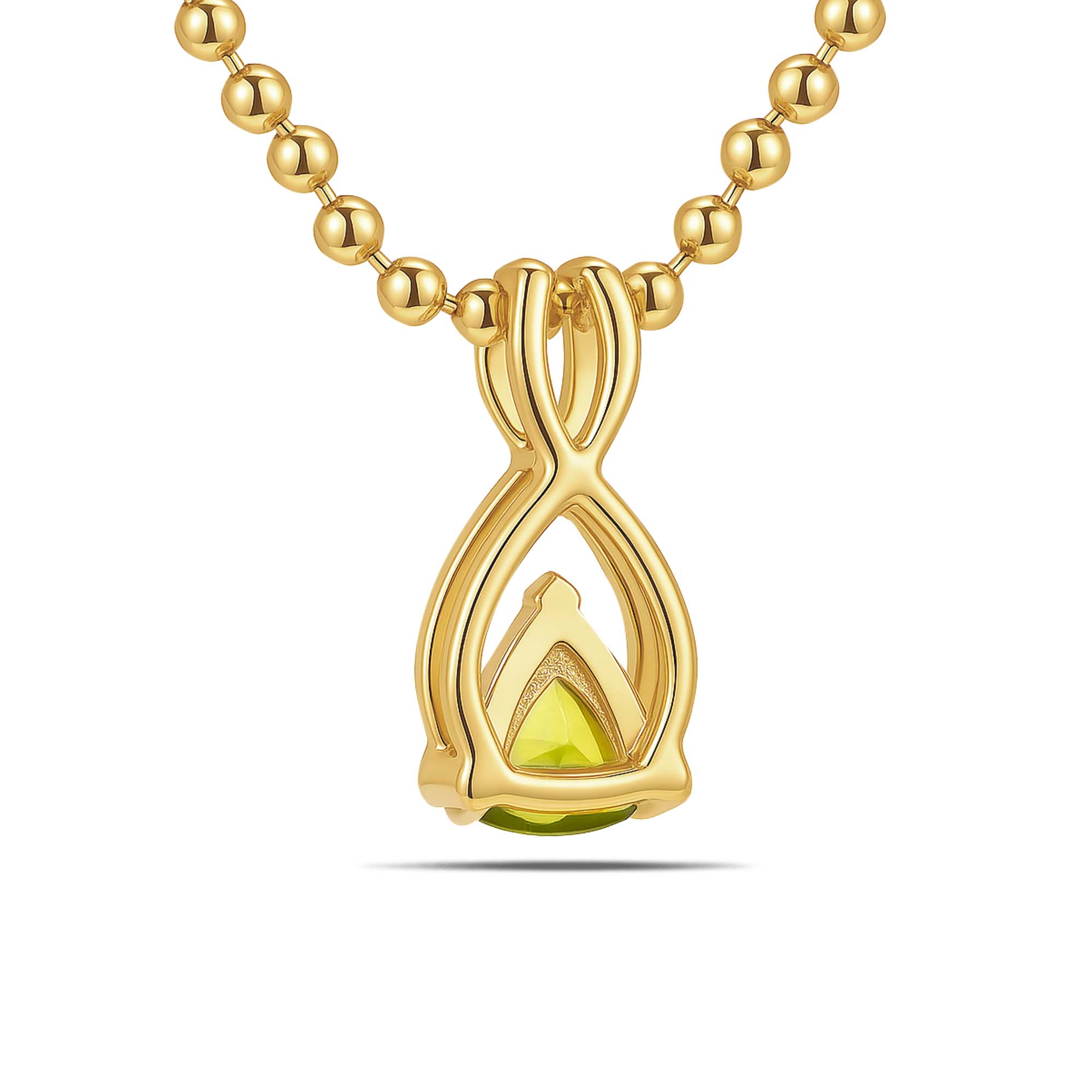 Peridot Trillion Pendant with Prong Setting