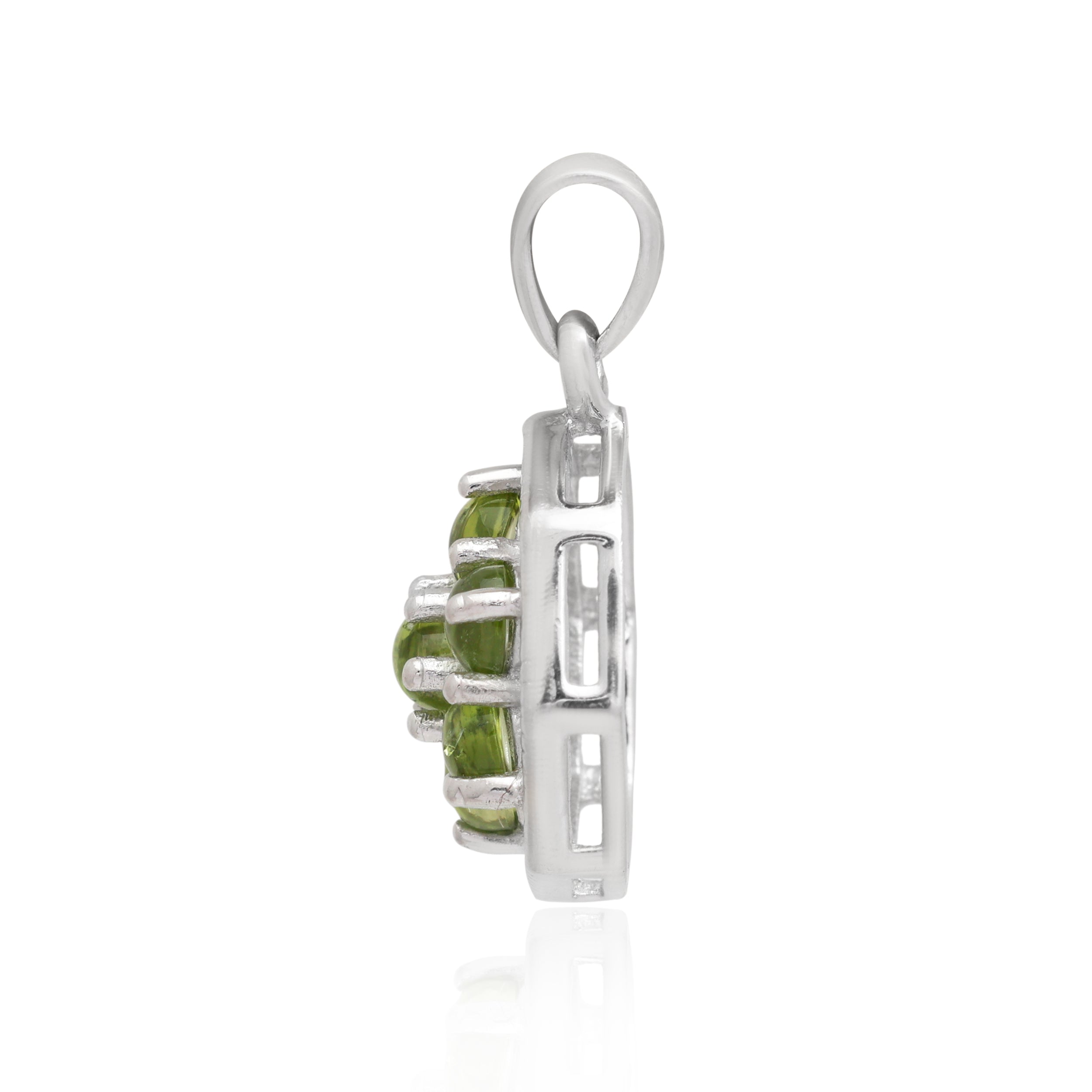 Peridot Round Cabochon with Prong Setting