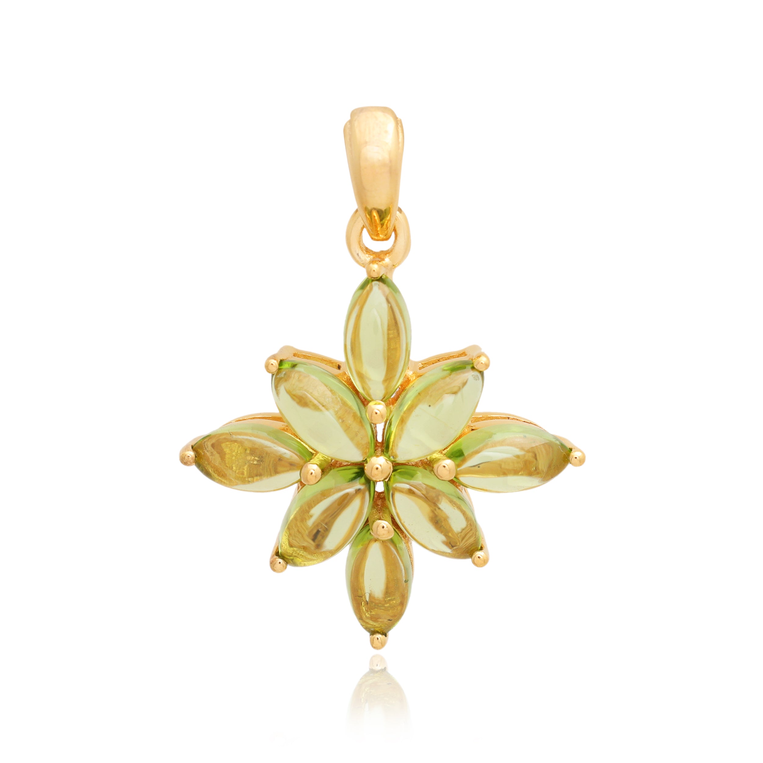 Peridot Marquise Pendant with Prong Setting
