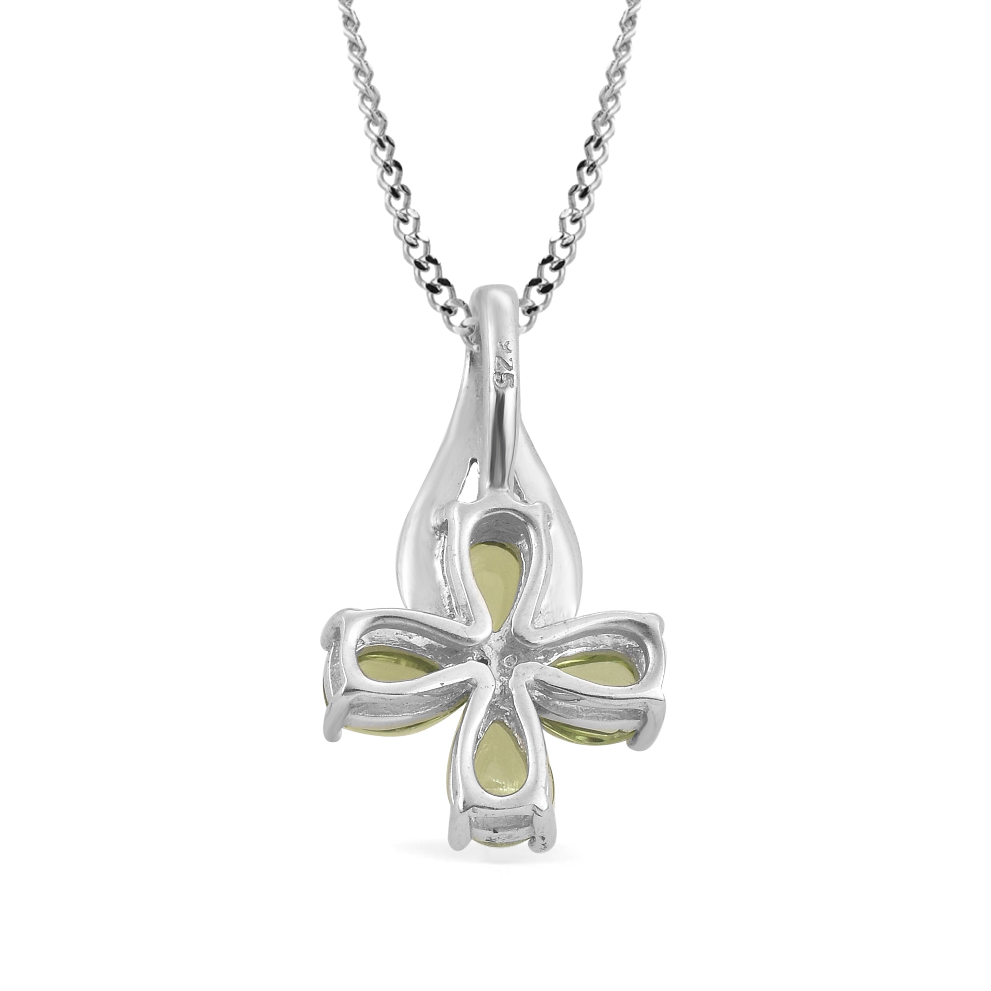 Peridot Pear Pendant with Prong Setting