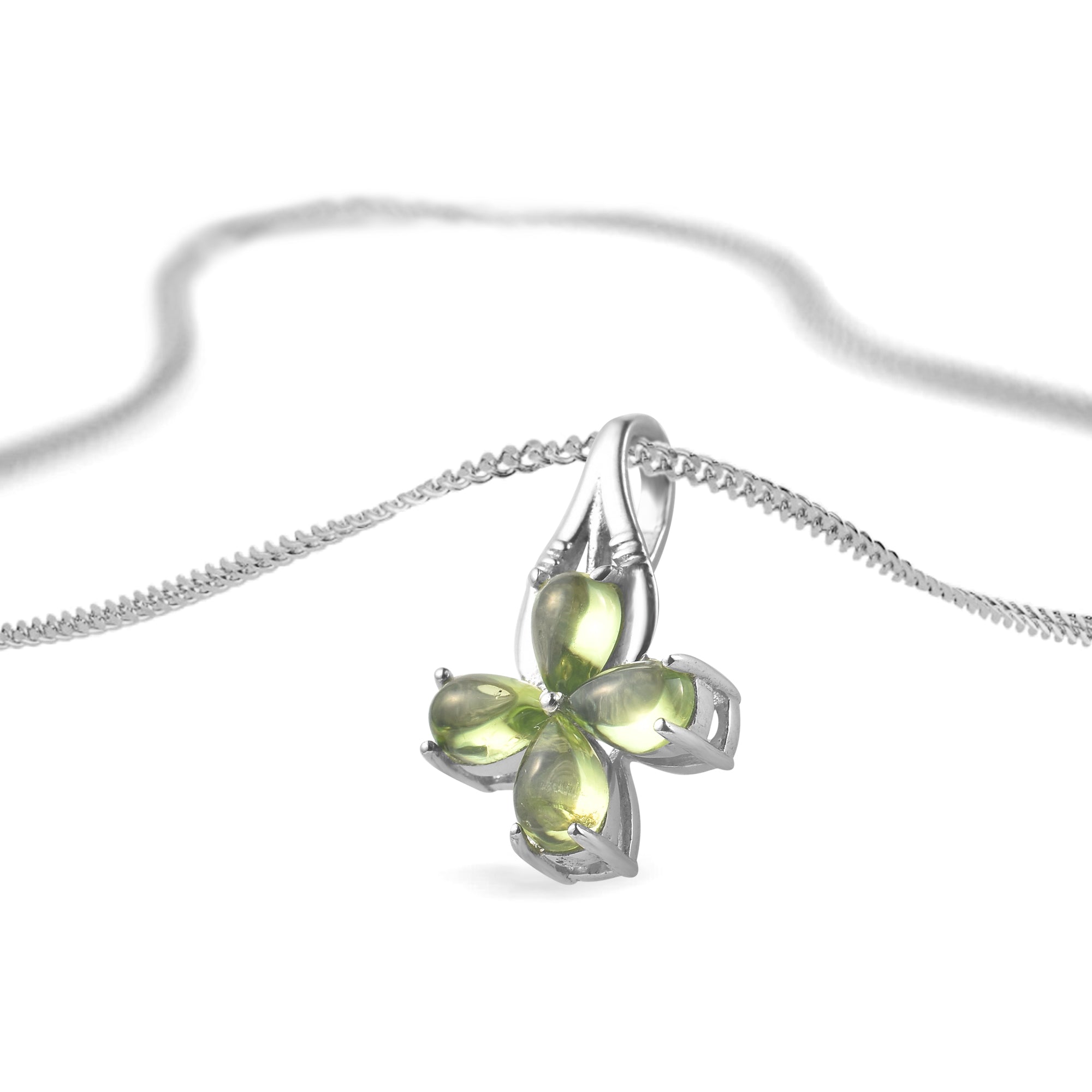 Peridot Pear Pendant with Prong Setting