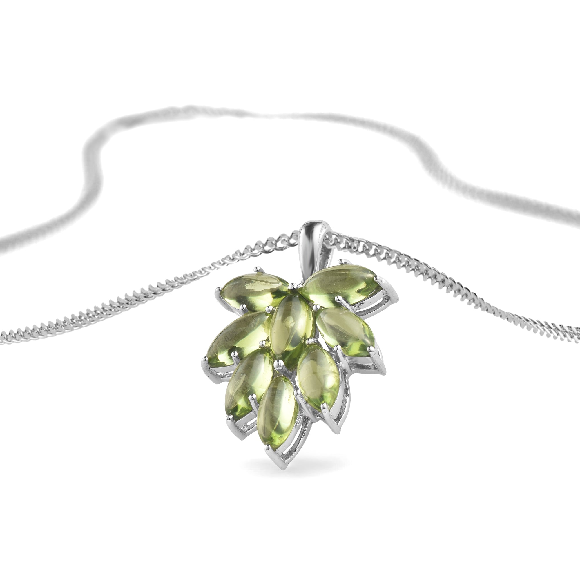 Peridot Marquise Pendant with Prong Setting