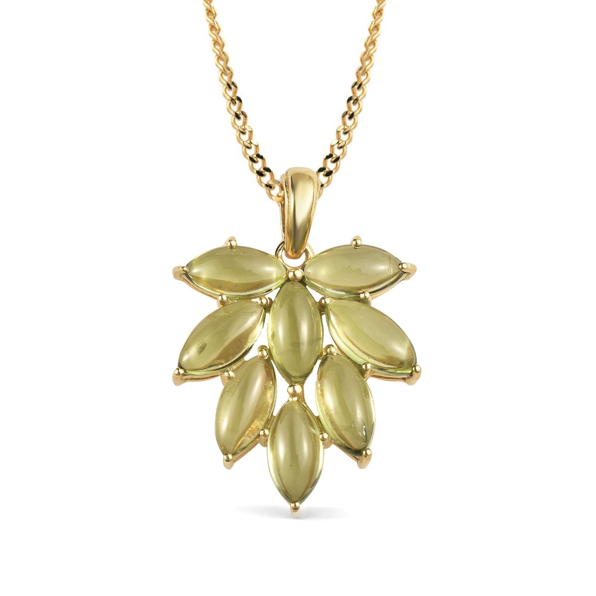 Peridot Marquise Pendant with Prong Setting