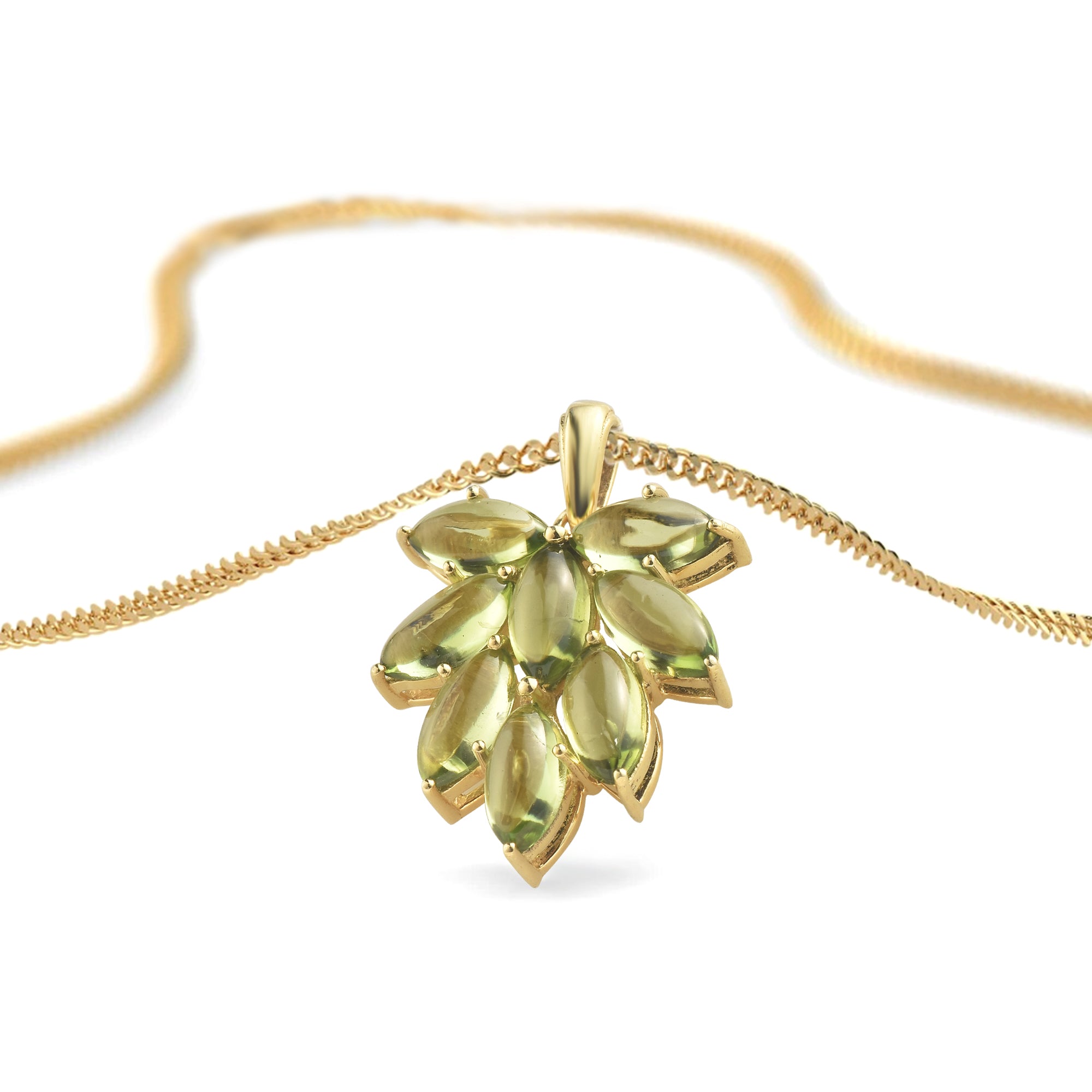 Peridot Marquise Pendant with Prong Setting
