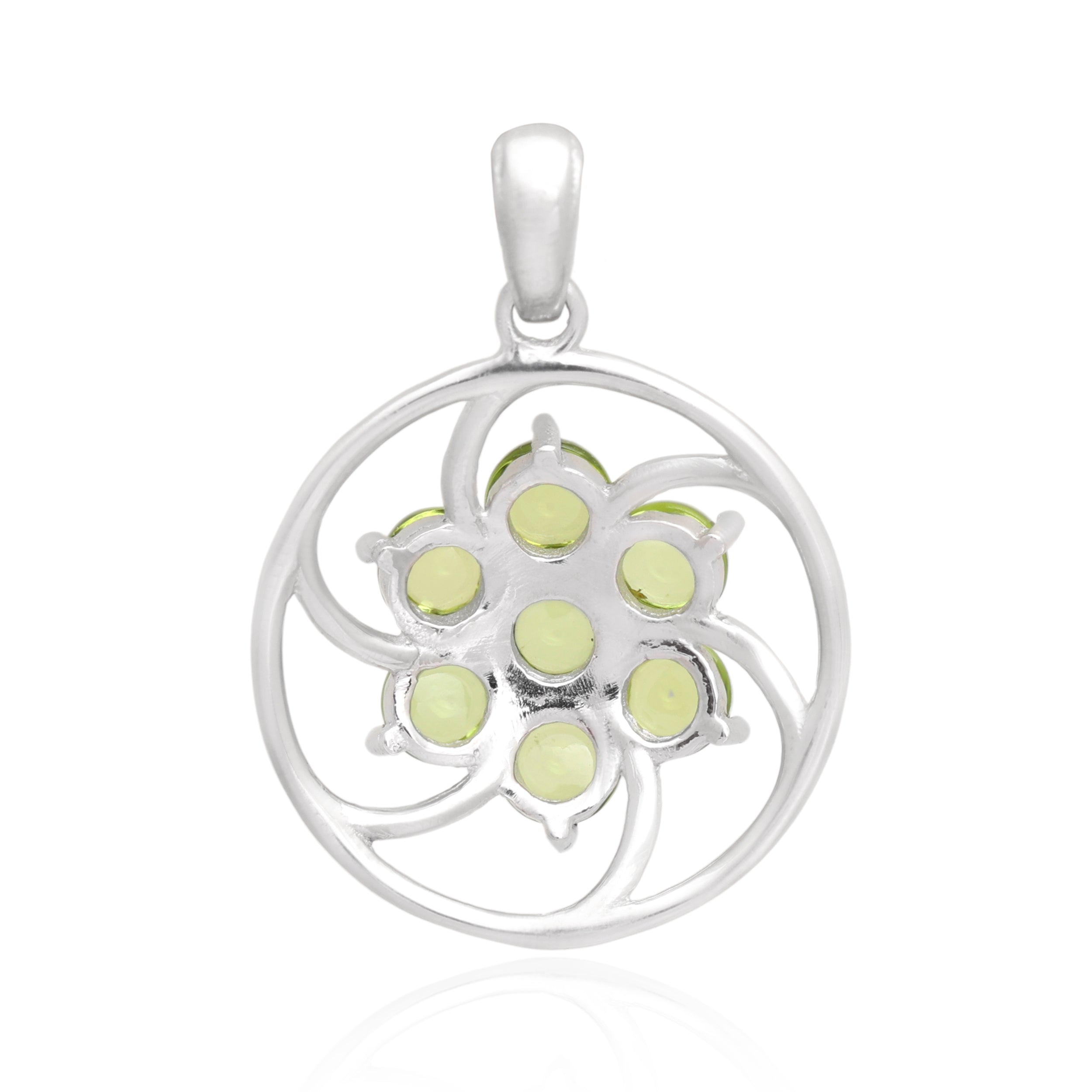 Peridot Round Pendant with Prong Setting
