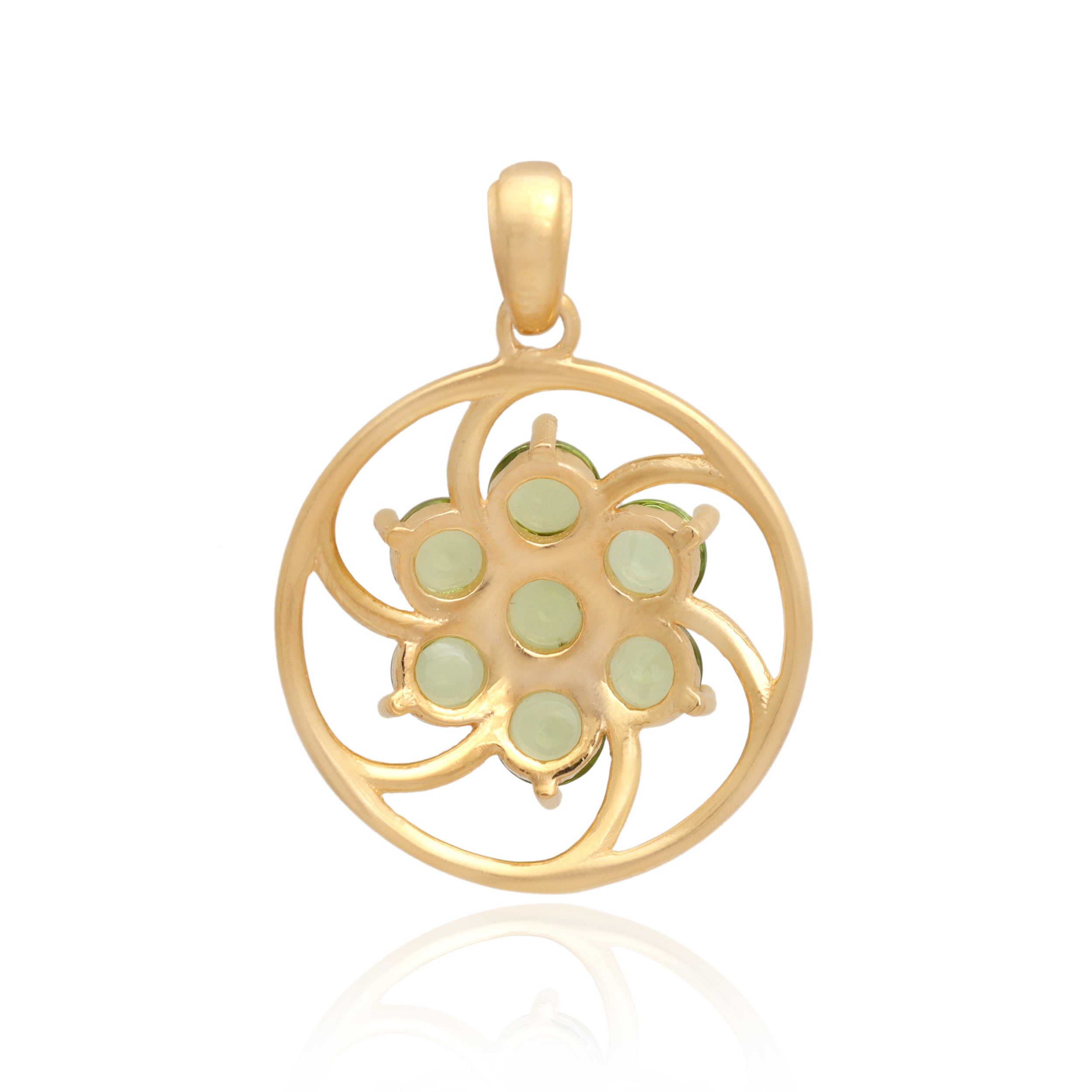 Peridot Round Pendant with Prong Setting