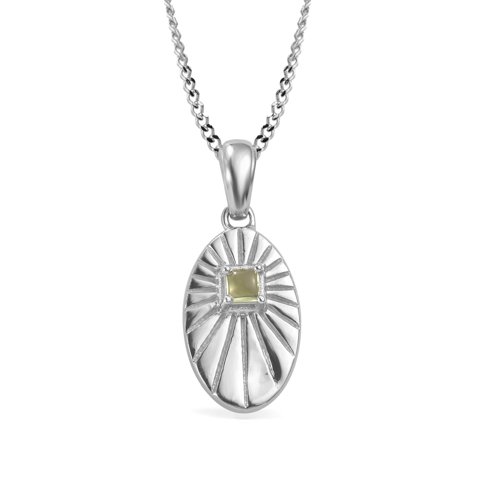 Peridot Cushion Pendant with Prong Setting