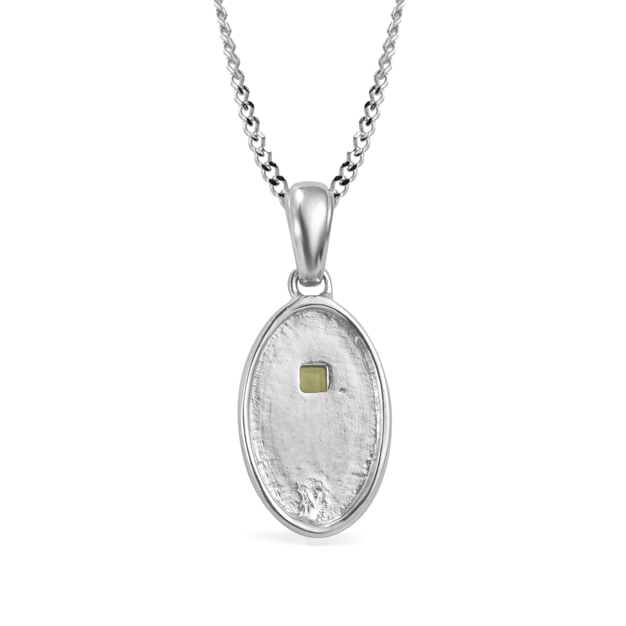 Peridot Cushion Pendant with Prong Setting