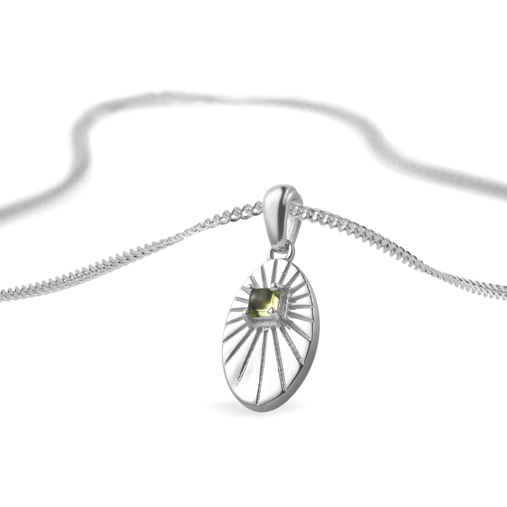 Peridot Cushion Pendant with Prong Setting