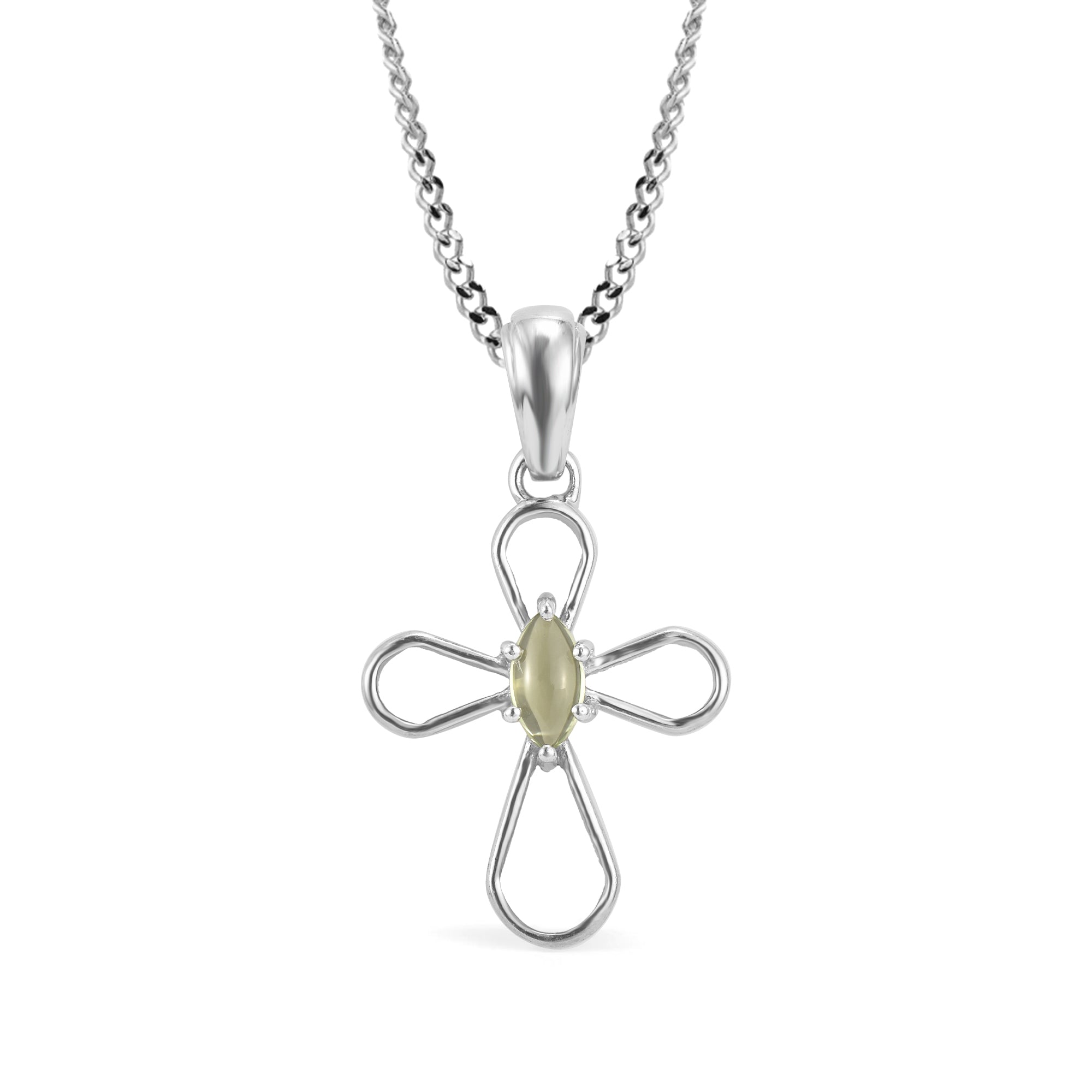 Peridot Marquise Pendant with Prong Setting