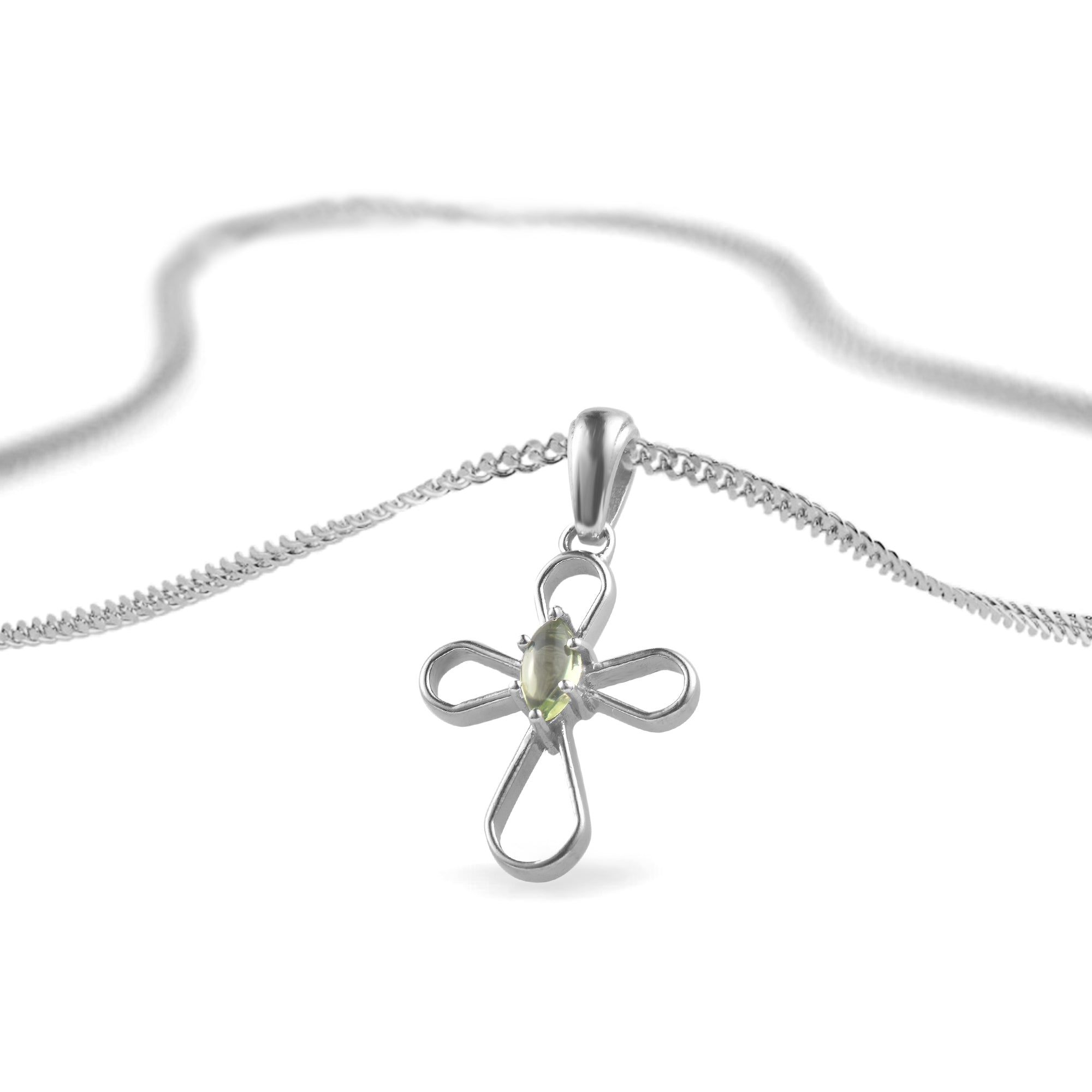 Peridot Marquise Pendant with Prong Setting
