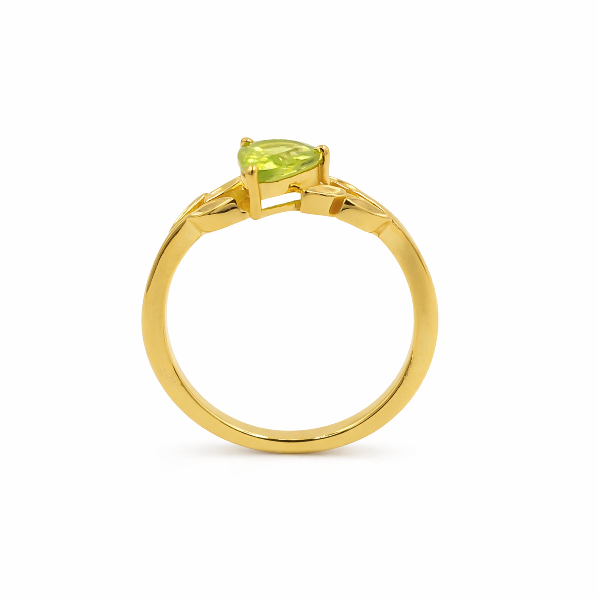Silver 925 Leaf-Inspired Peridot Ring