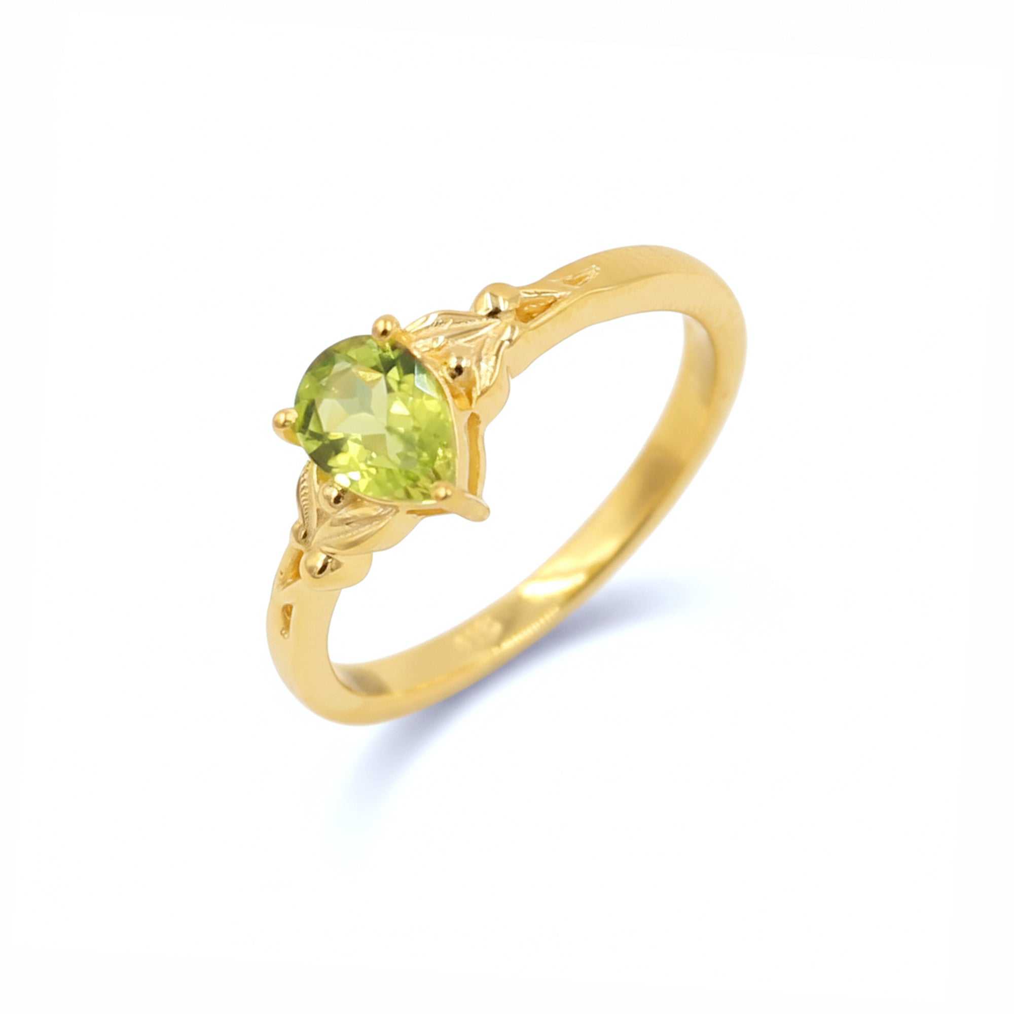 925 Silver Pear Peridot Criss Cross Climber Ring – Nature Inspired Design